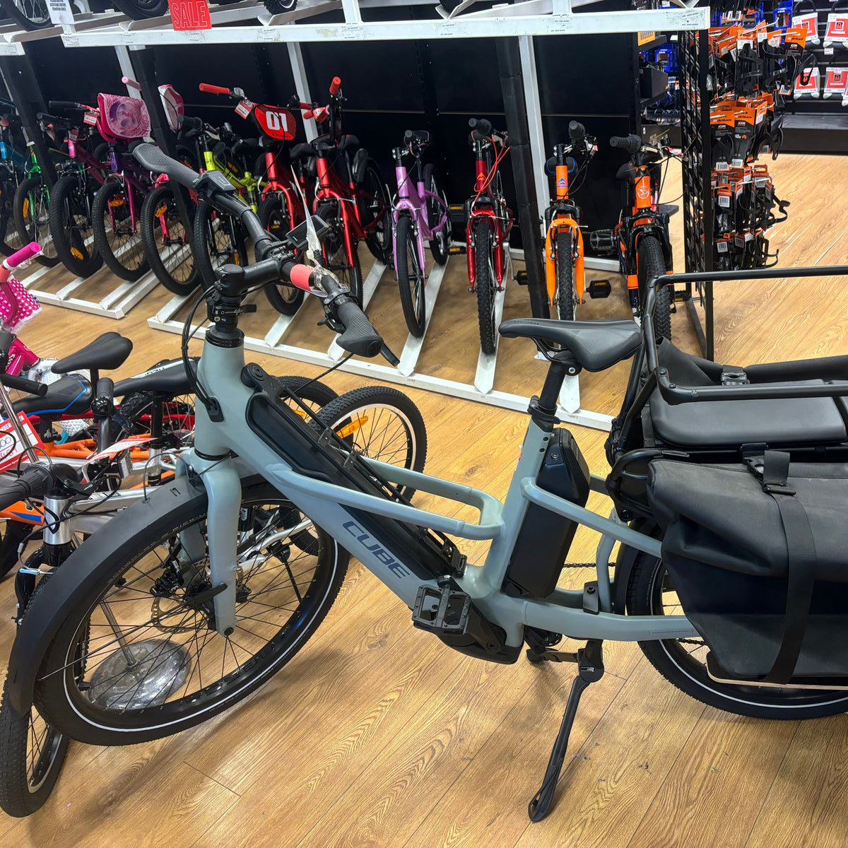 EX-DEMO Cube Longtail Sport Hybrid 725 Electric Cargo Bike Swamp Grey Reflex