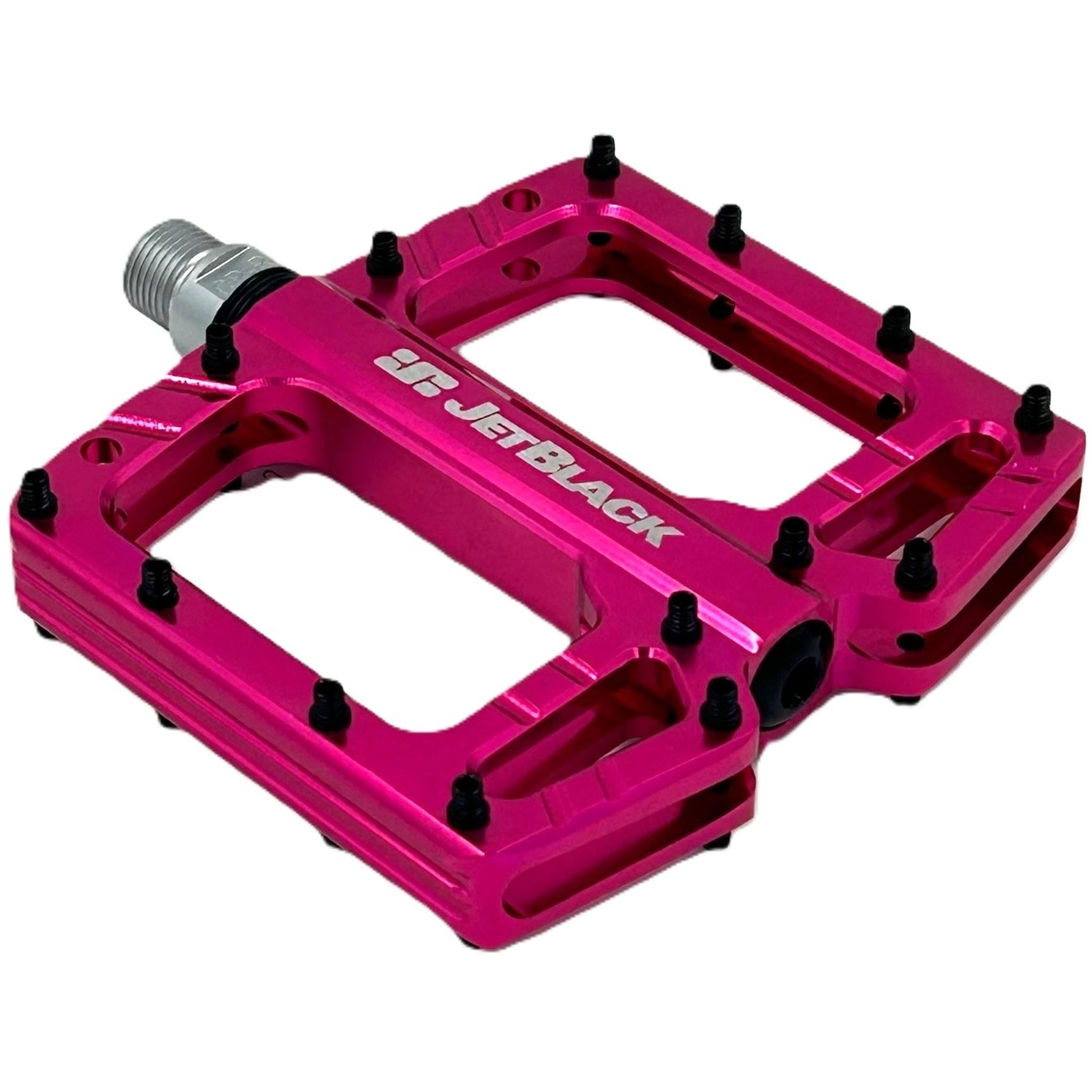 JetBlack Ultralite Low Profile Cromo Axle MTB Pedals Pink