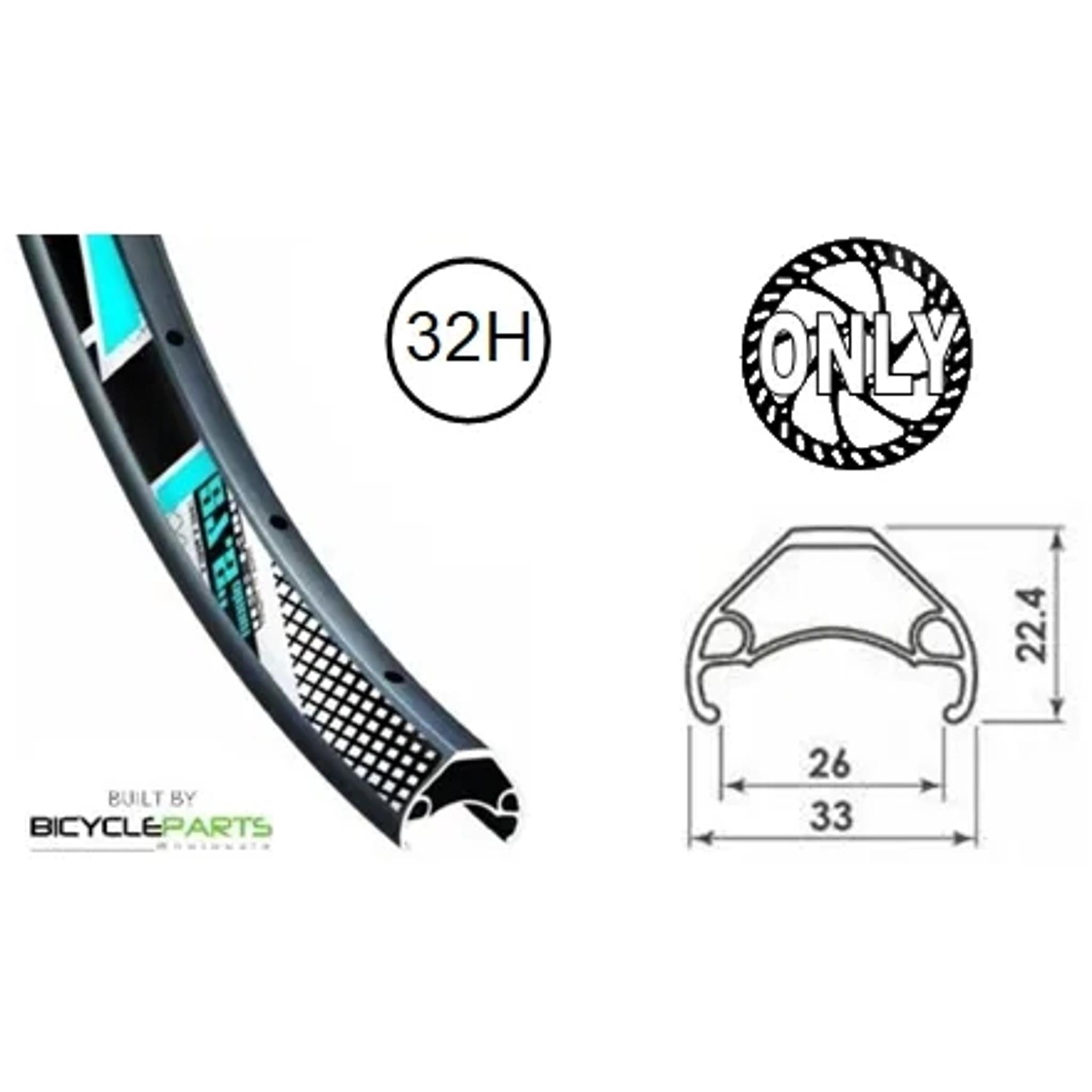 Jetset HC-E331 Novatec Alloy MTB Front Wheel 27.5'' Matte Black