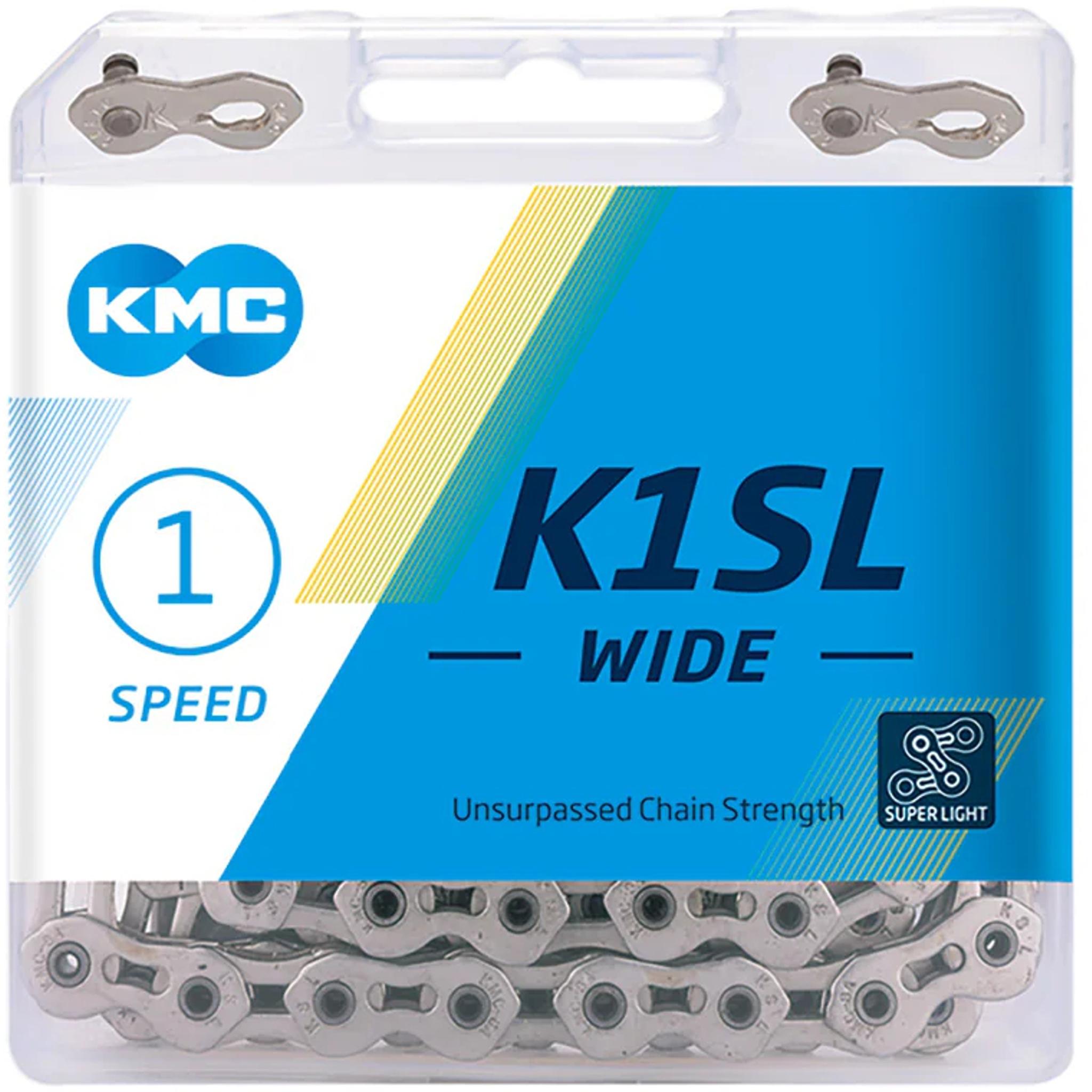 KMC K1SL Wide Single Speed 1/2x1/8'' 112L BMX Chain Silver