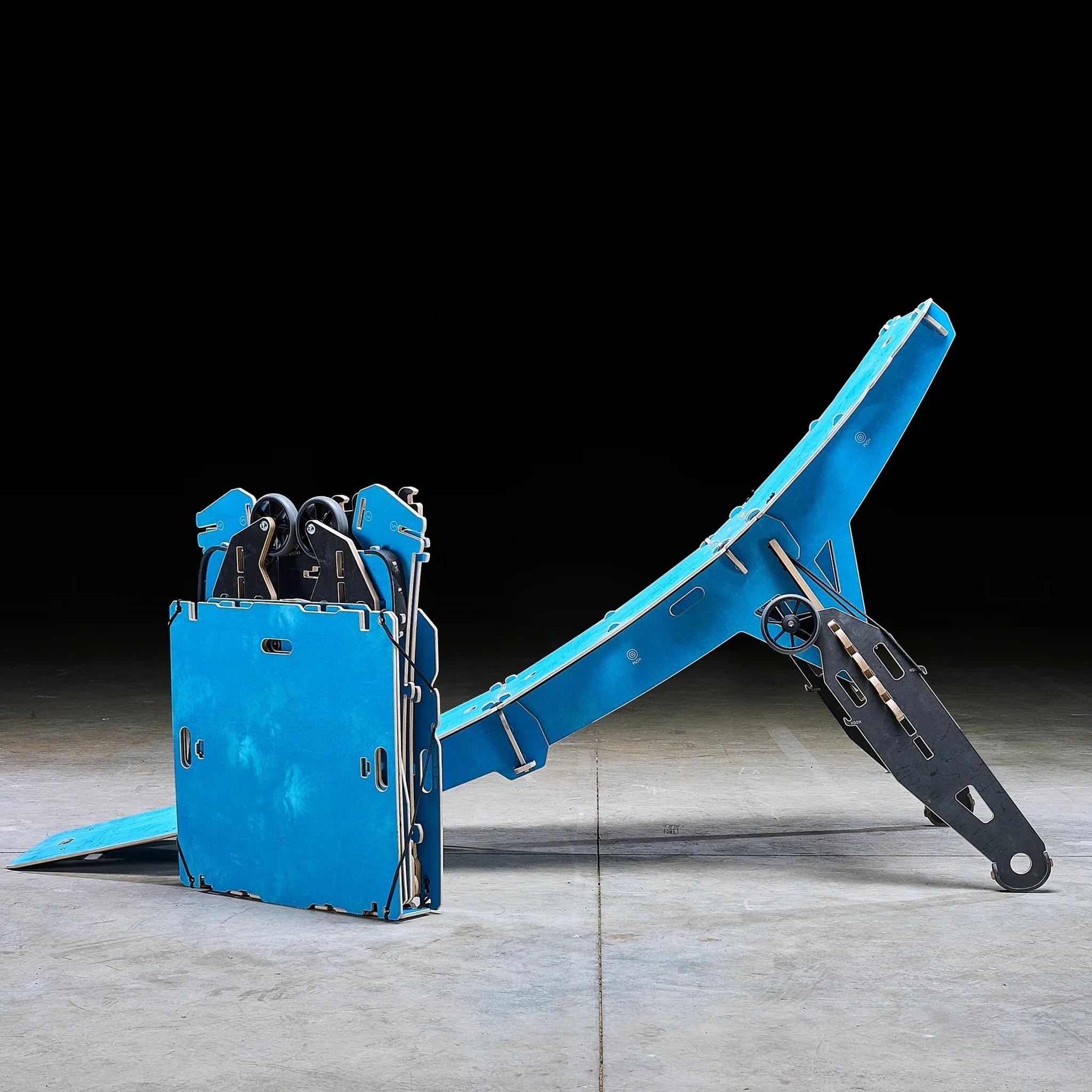 MTB Hopper AIR Portable Folding Bike Jump Ramp Blue
