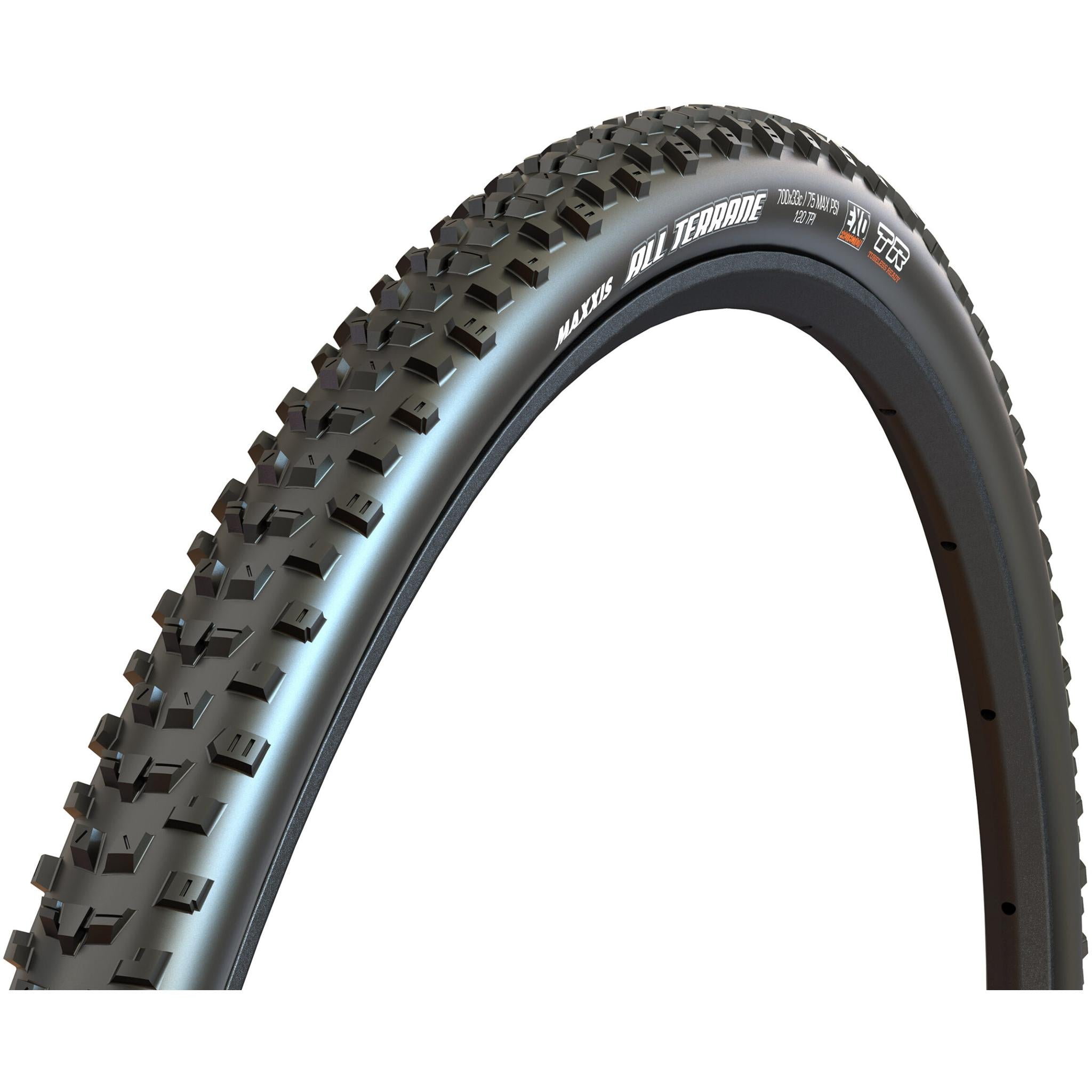 Maxxis All Terrane TR 120TPI Dual Compound Folding Gravel Tyre 700x33C Black