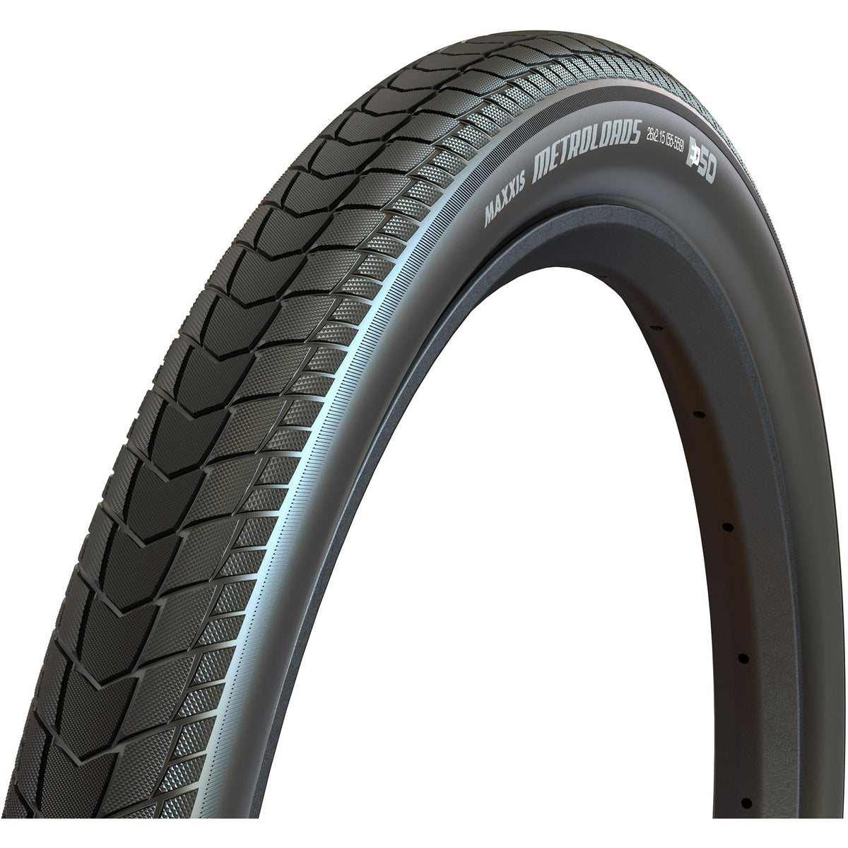 Maxxis Metroloads Wire Bead Commuter/Cargo Tyre 27.5x2.15'' Black with Reflective Stripes