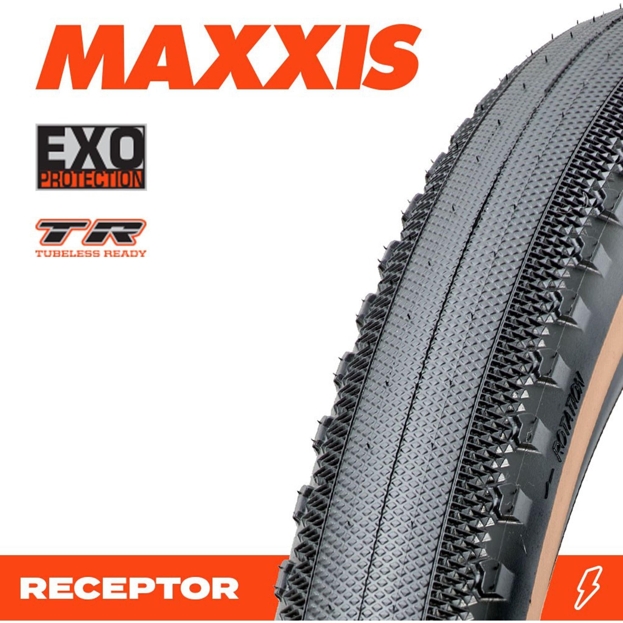 Maxxis Receptor EXO TR Tanwall Folding Gravel Tyre 650x47B
