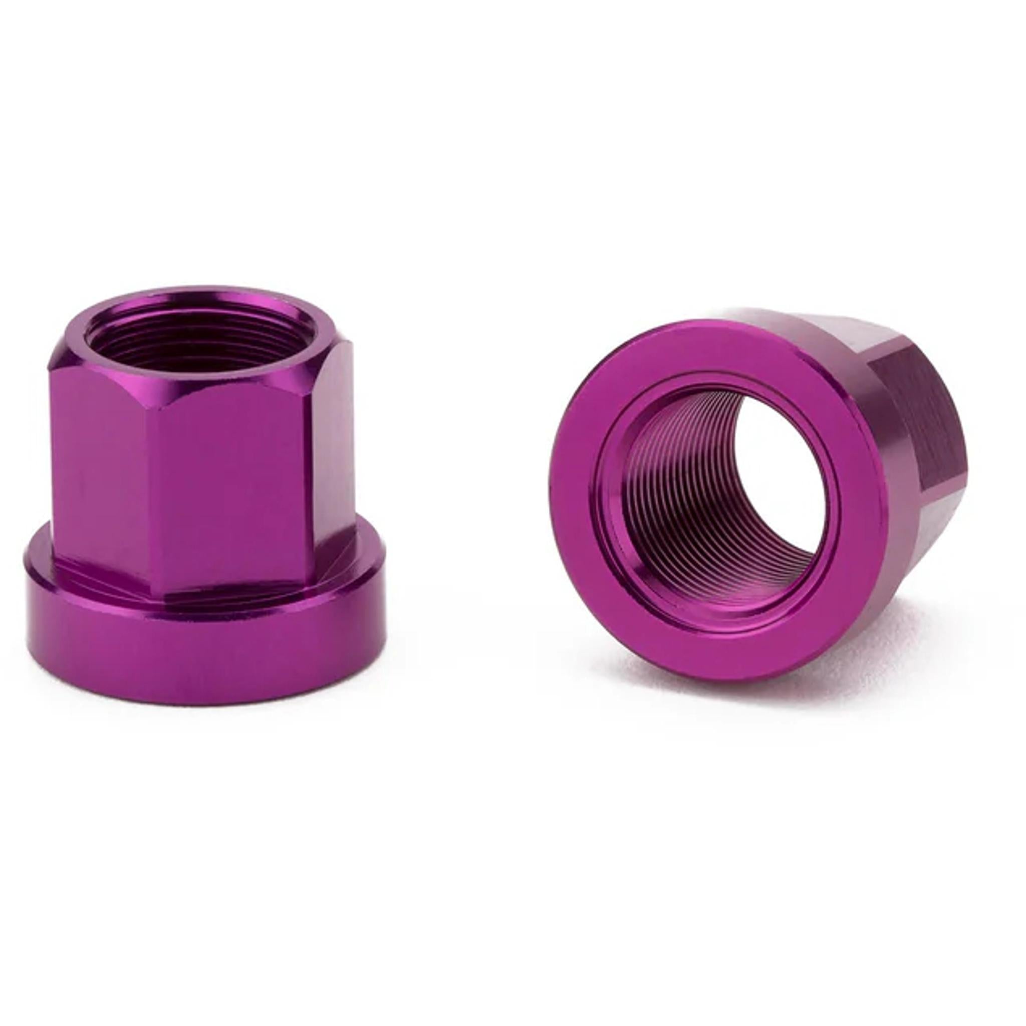 Mission BMX Alloy 14mm Axle Nuts Pair Purple