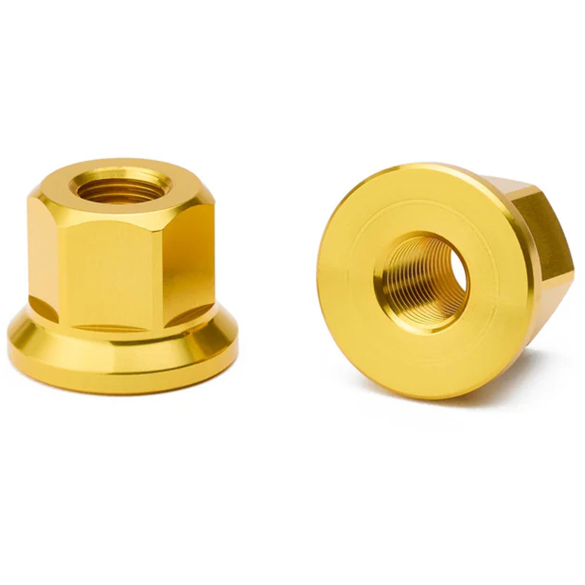 Mission BMX Alloy 3/8'' Axle Nuts Pair Gold