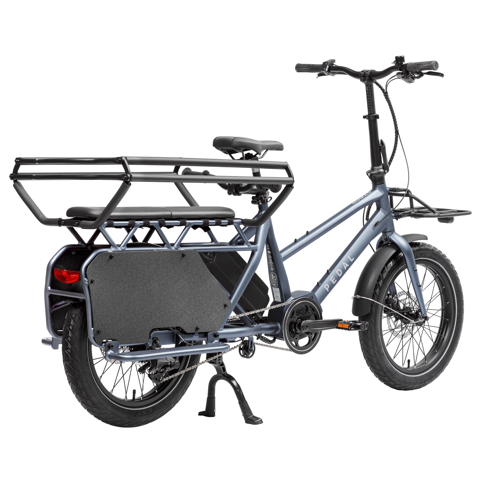 Pedal Nomad Cargo Electric Cargo Bike Blue Metal Grey