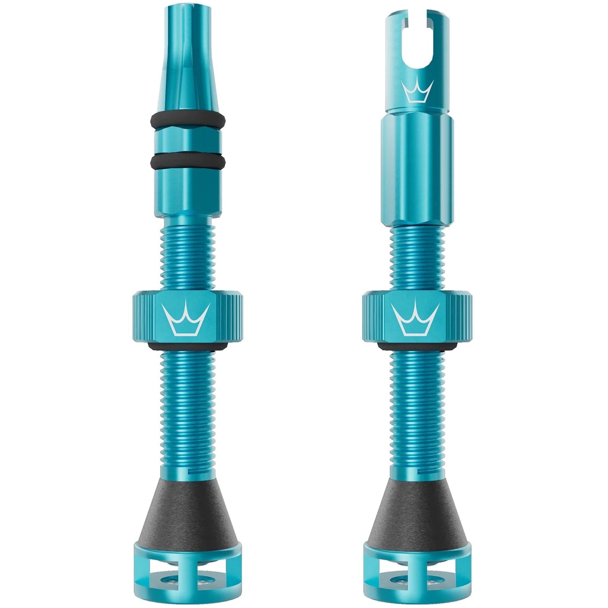 Peatys Holeshot Fast Flow Tubeless Valves (Pair) 42mm - Turquoise
