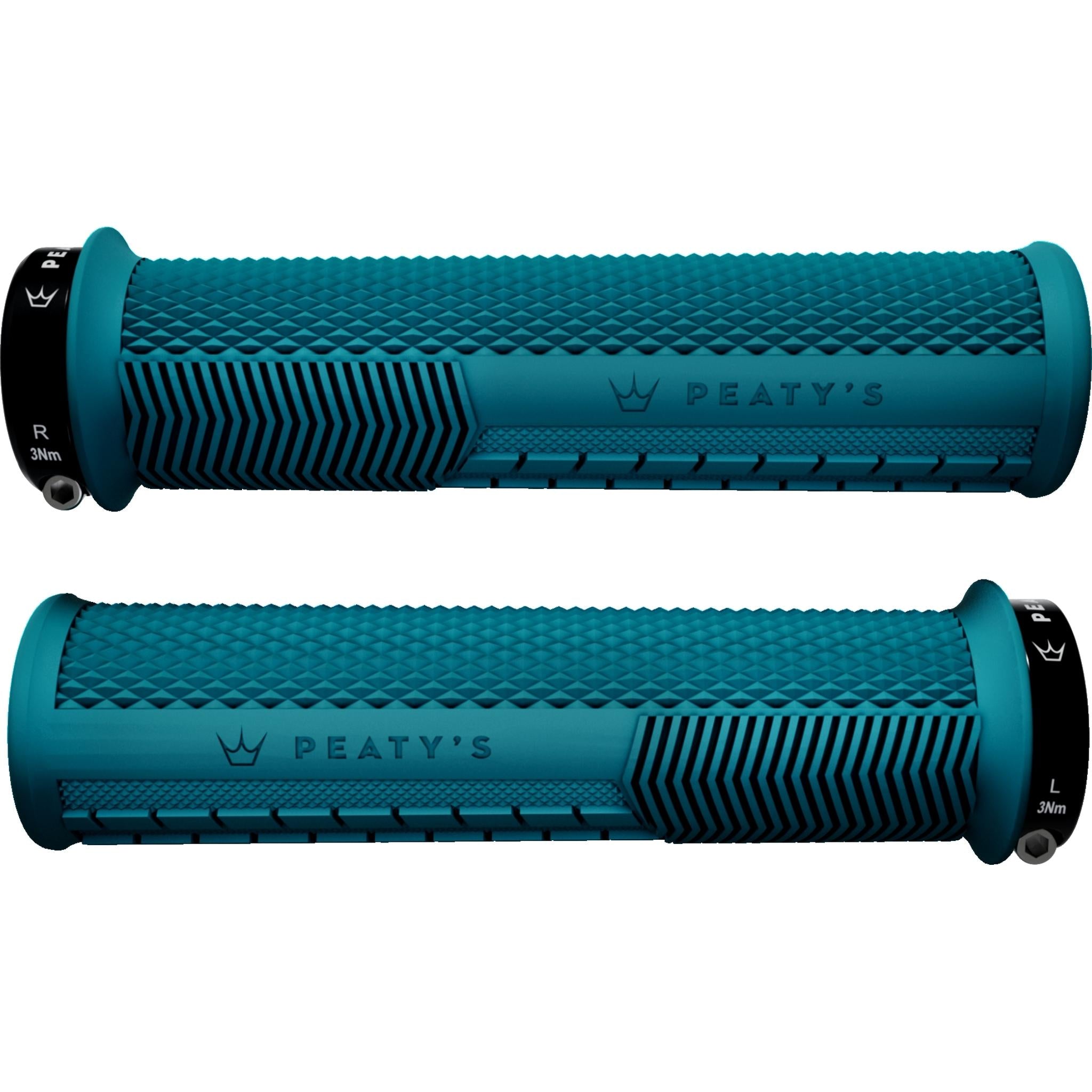 Peatys Monarch Knurl Grips Thin 130x30-32mm Turquoise
