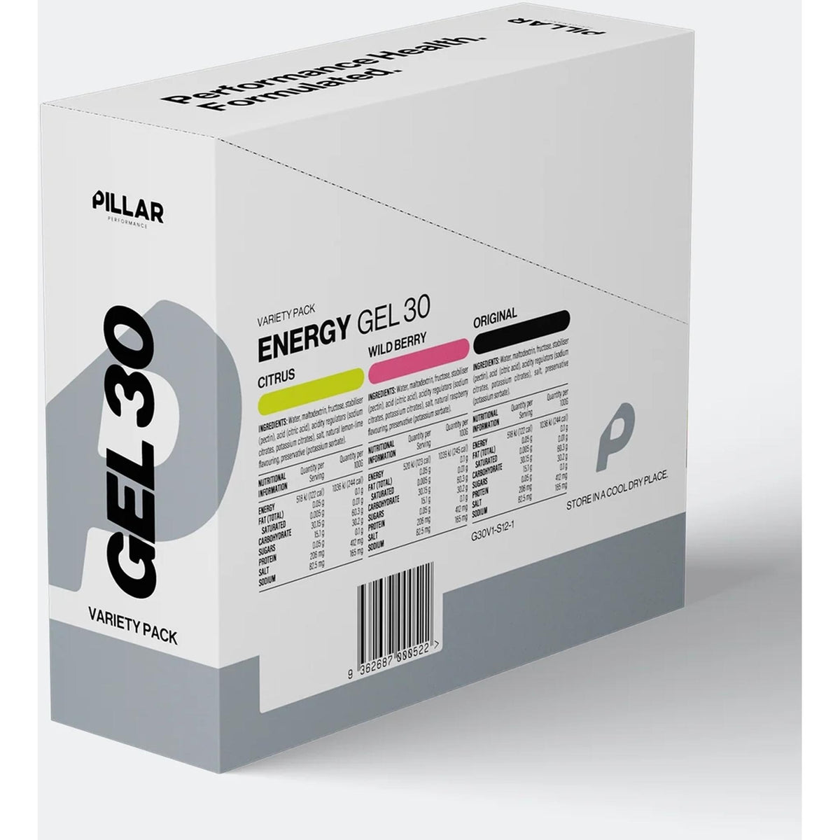 Pillar Performance Energy Gel 30 Variety (Box of 12)