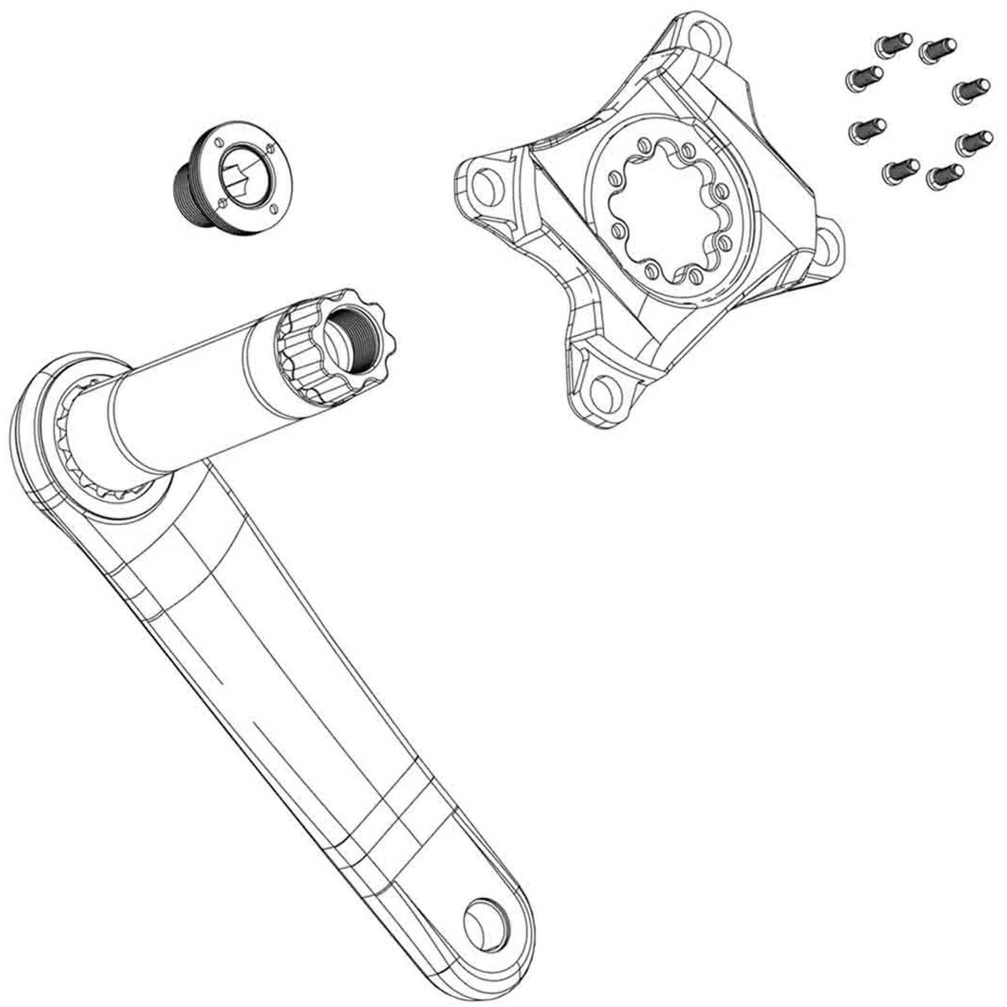 SRAM DUB Self-Extracting M18/M30 Steel Crank Arm Bolt Kit Black