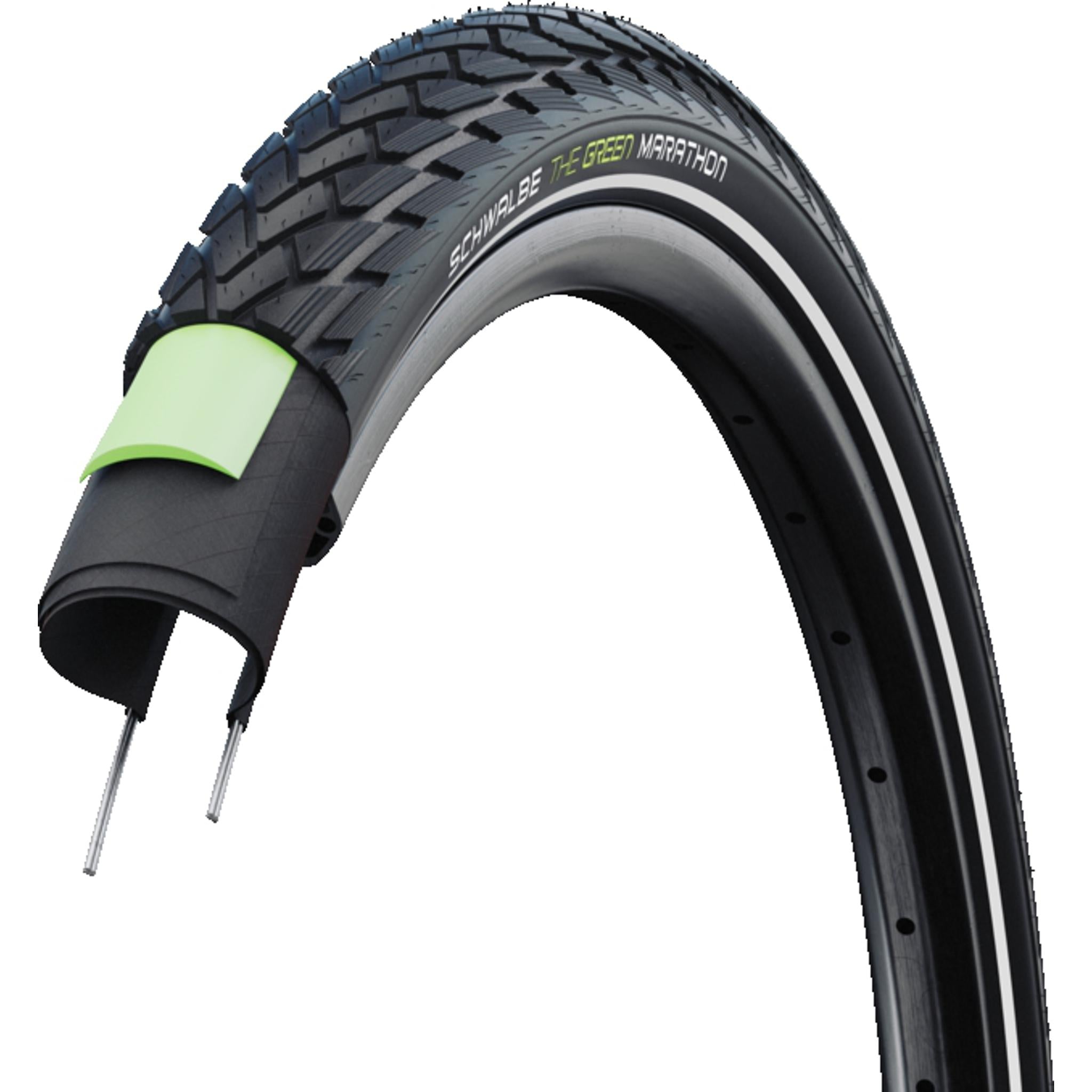 Schwalbe Green Marathon Reflective Sidewall Hybrid Tyre 20x1.5'' (40-406)
