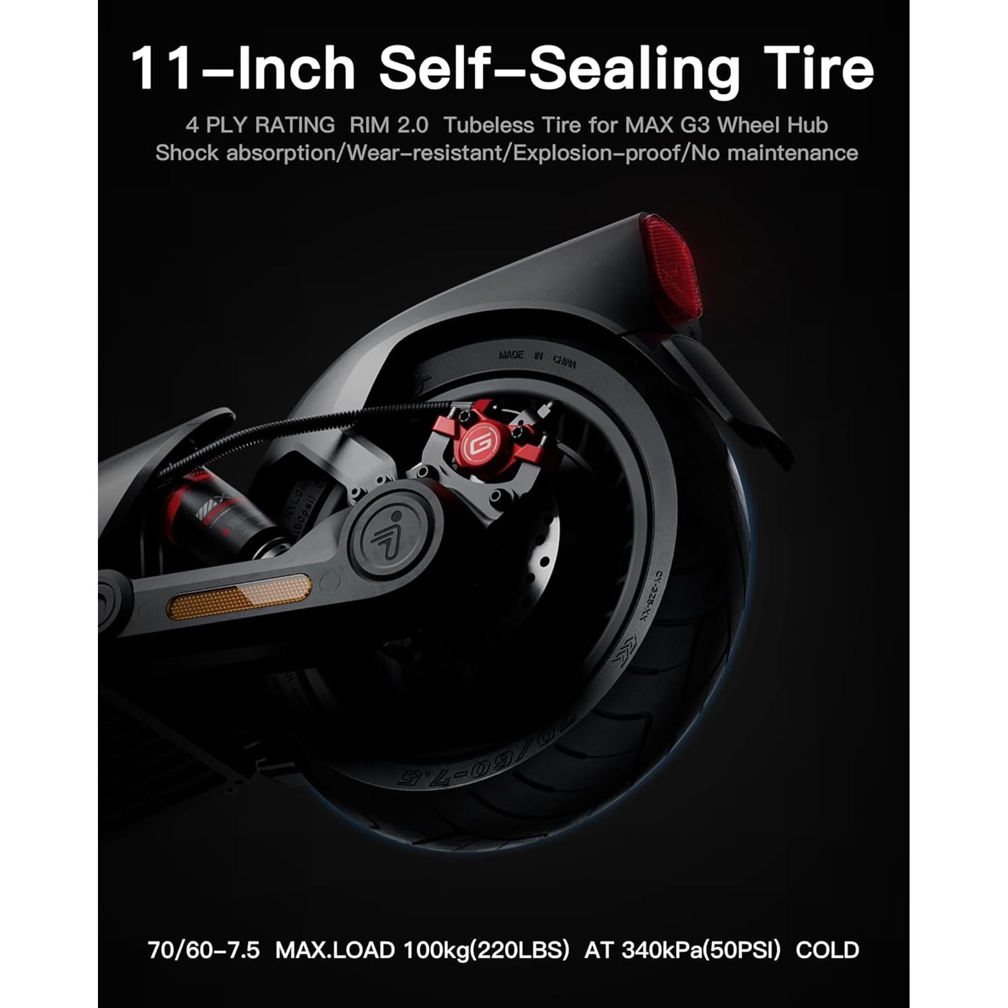 Segway Max G3 Tubeless E-Scooter Tyre 70/60-7.5