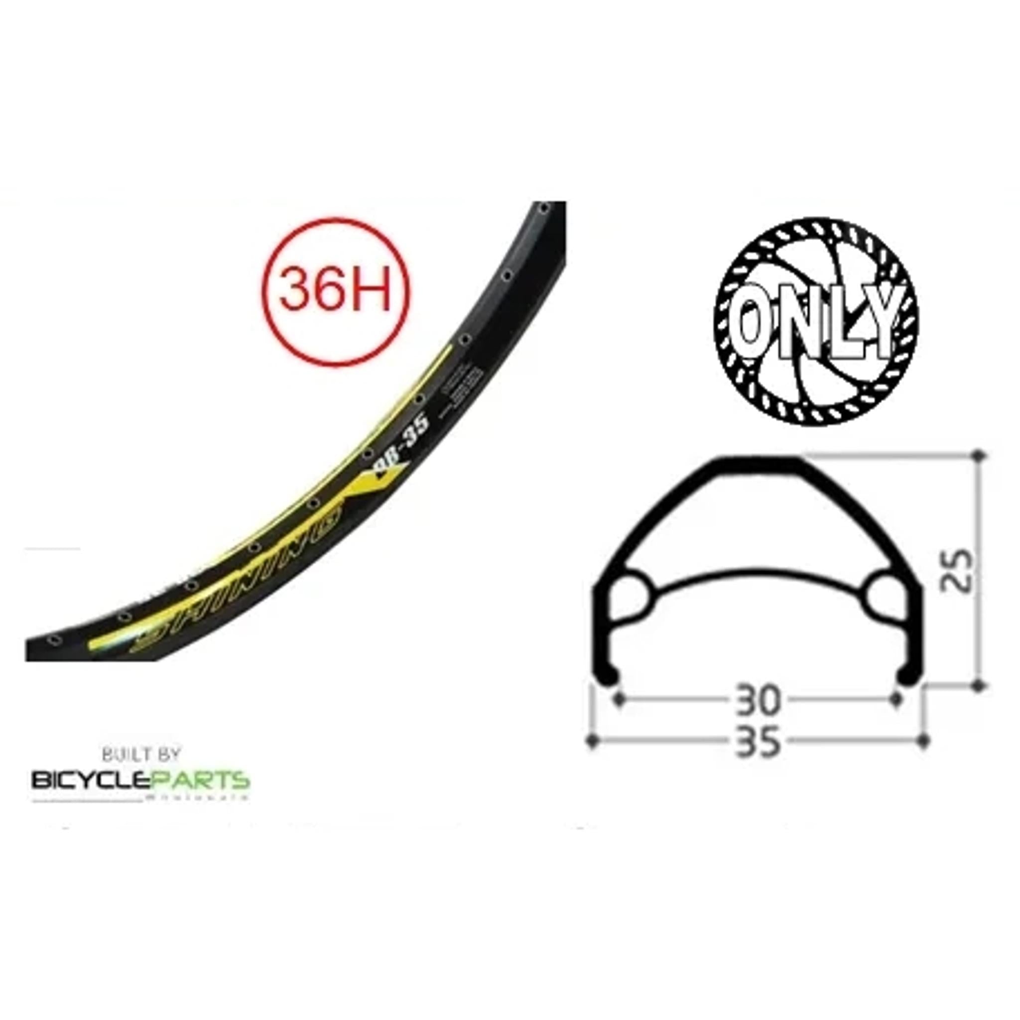 Shining DB-35 Novatec Front MTB Wheel 26'' Black