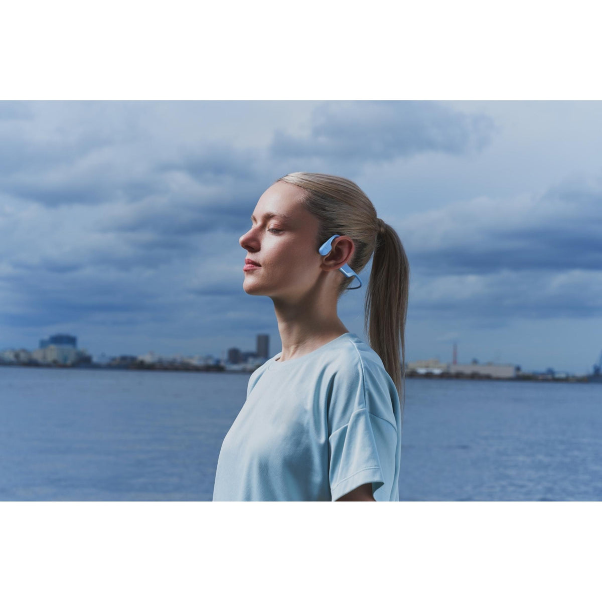 Shokz OpenRun Air 2 Open-Ear Bluetooth Headphones Ice Blue