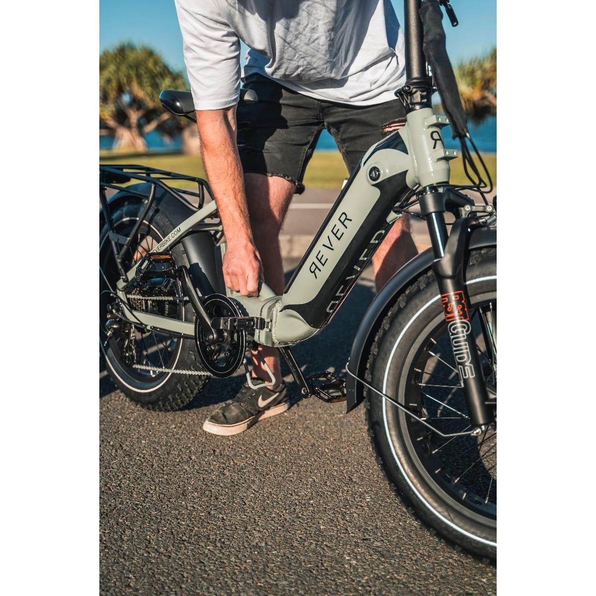 Rever Turbo Folding Fat Wheel Electric Bike White