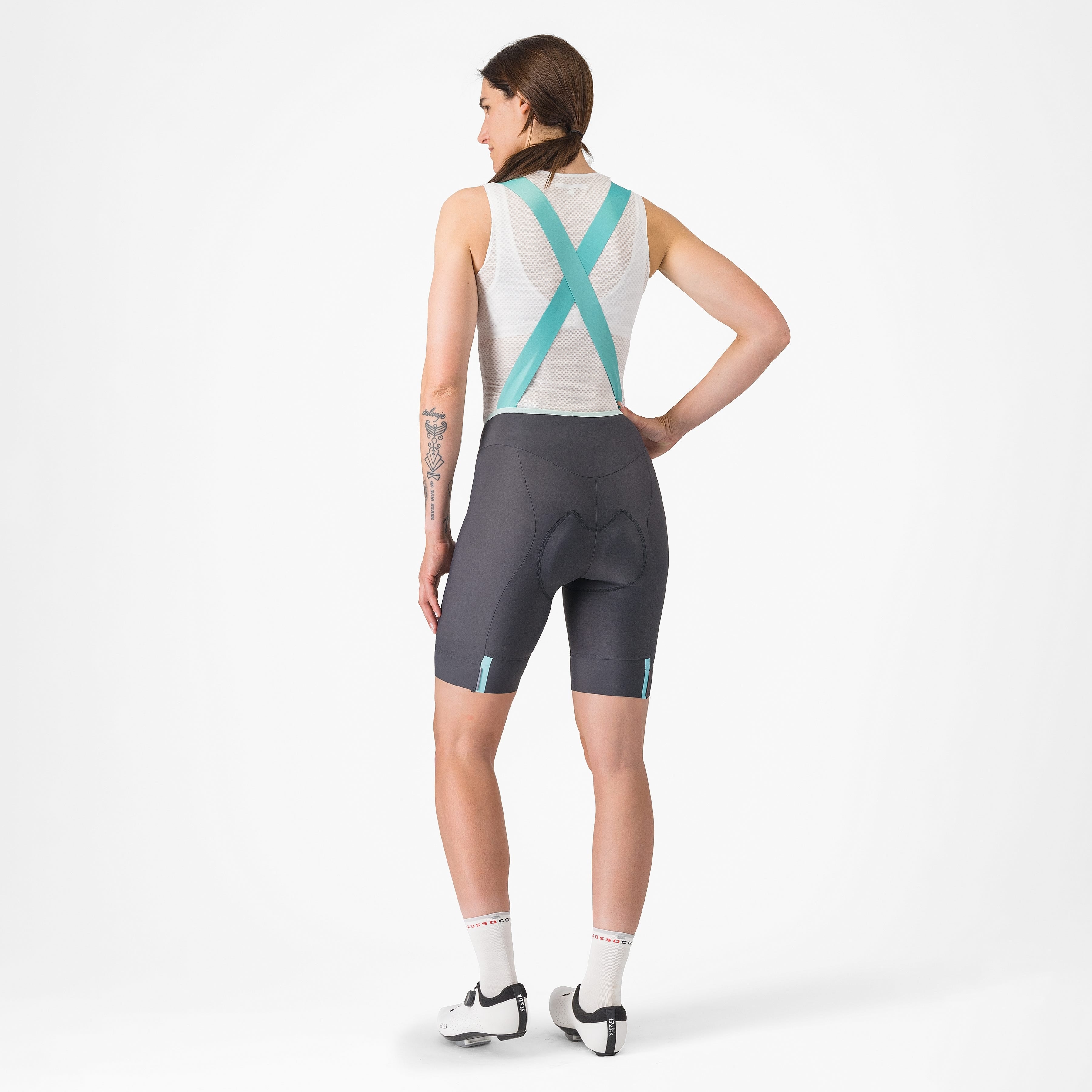 Castelli Prima DT 2 Womens Bibknicks Dark Grey/Pool Blue