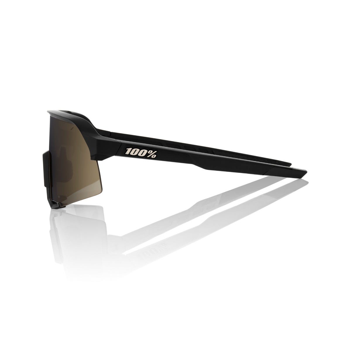 100% S3 Soft Tact Sunglasses Black with Gold Lens
