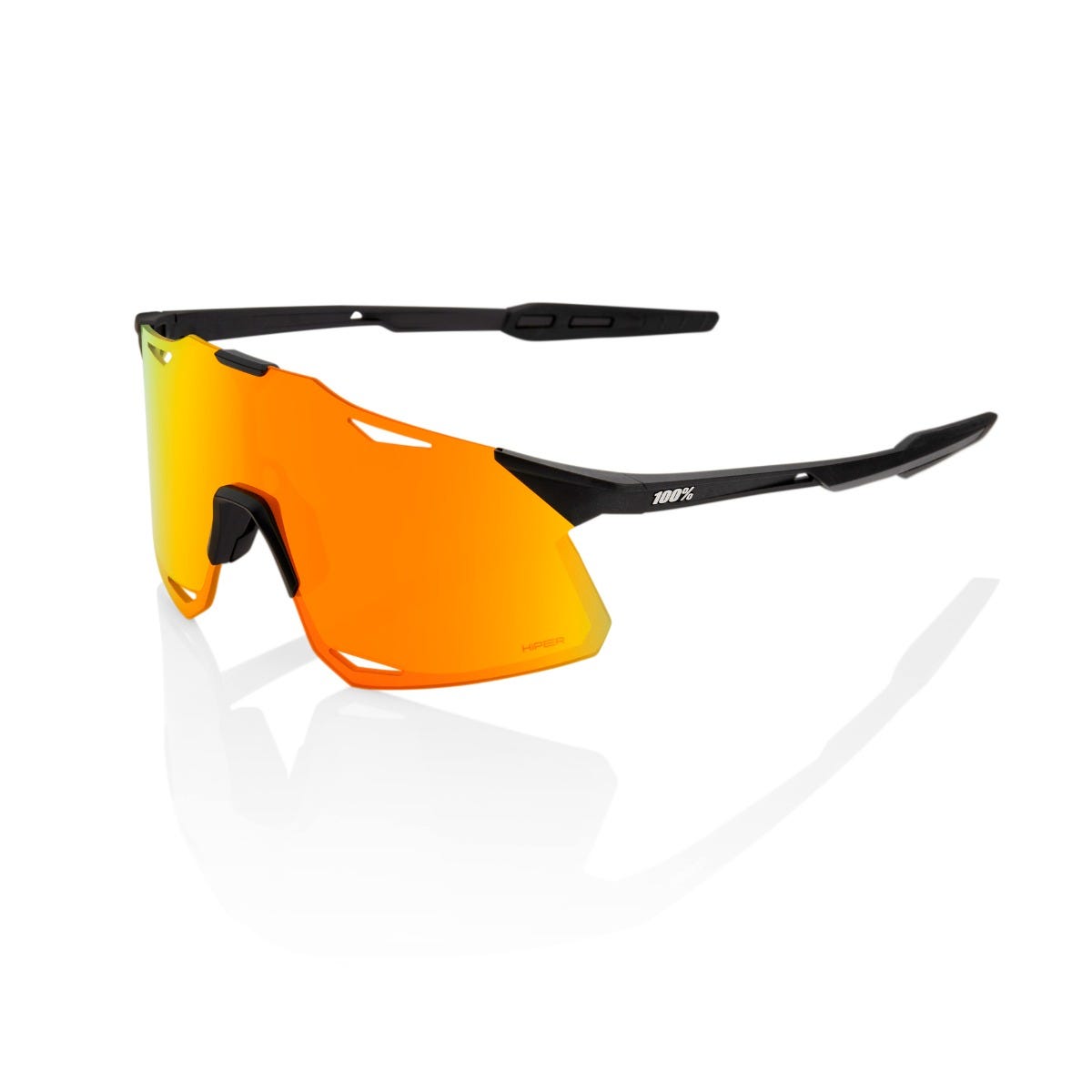 100% Hypercraft Sunglasses Matte Black with HiPER Red Lens