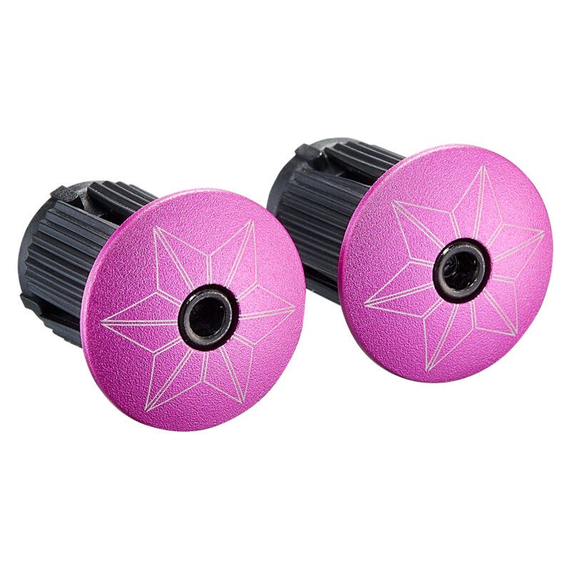 Supacaz Super Sticky Kush - Star Fade - Neon Pink + Ano Pink Plugs
