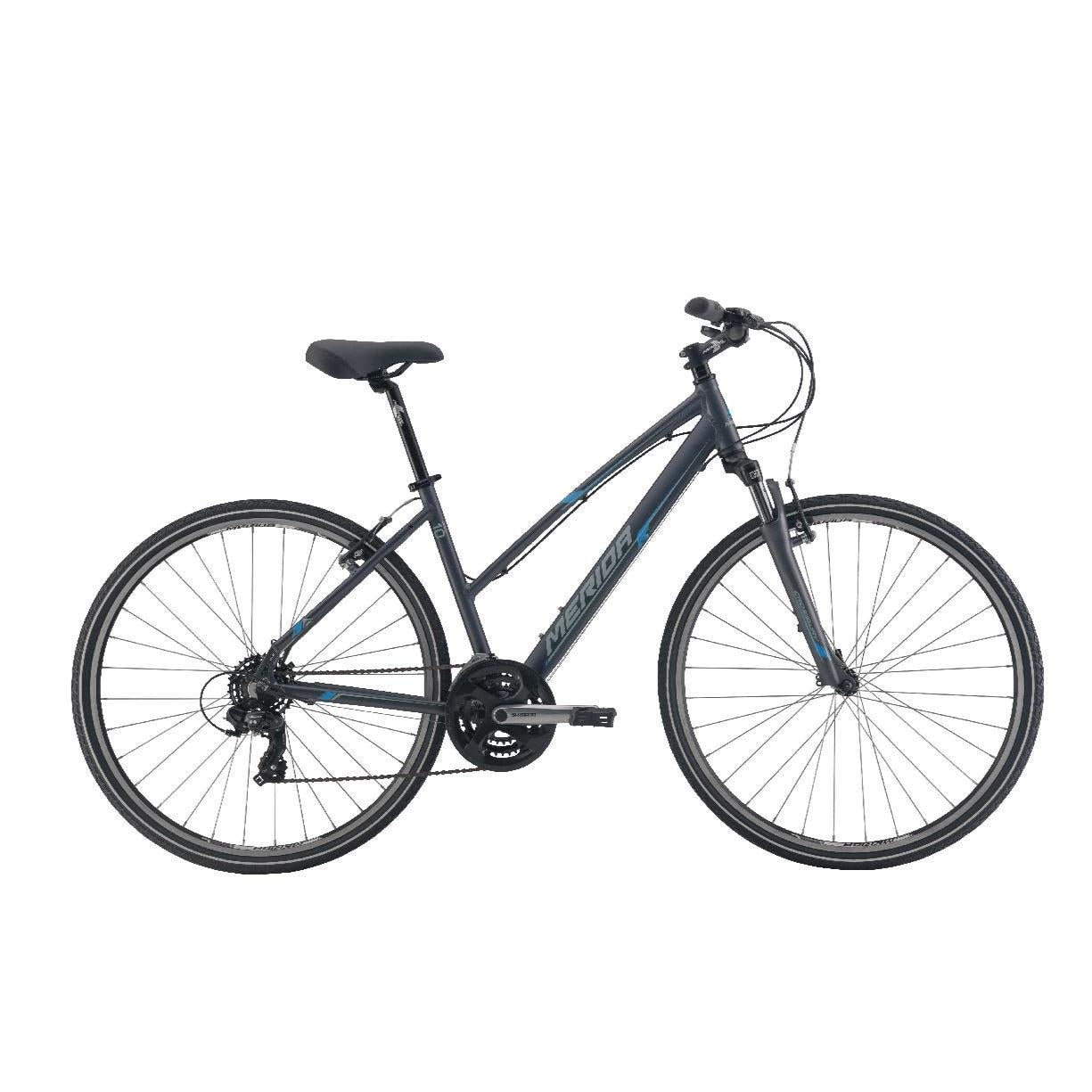 Merida Crossway 10-V Womens Hybrid Bike Blue/Silver