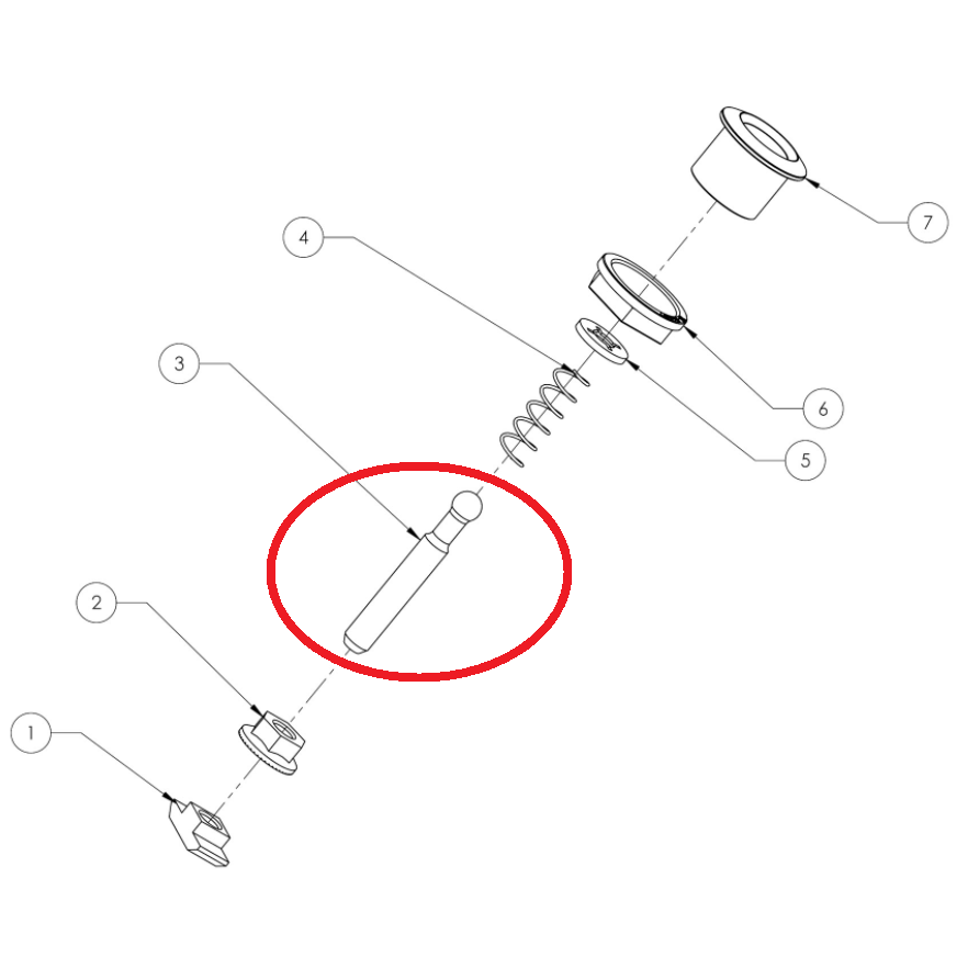 Cube Button Push Bolt M6 Short