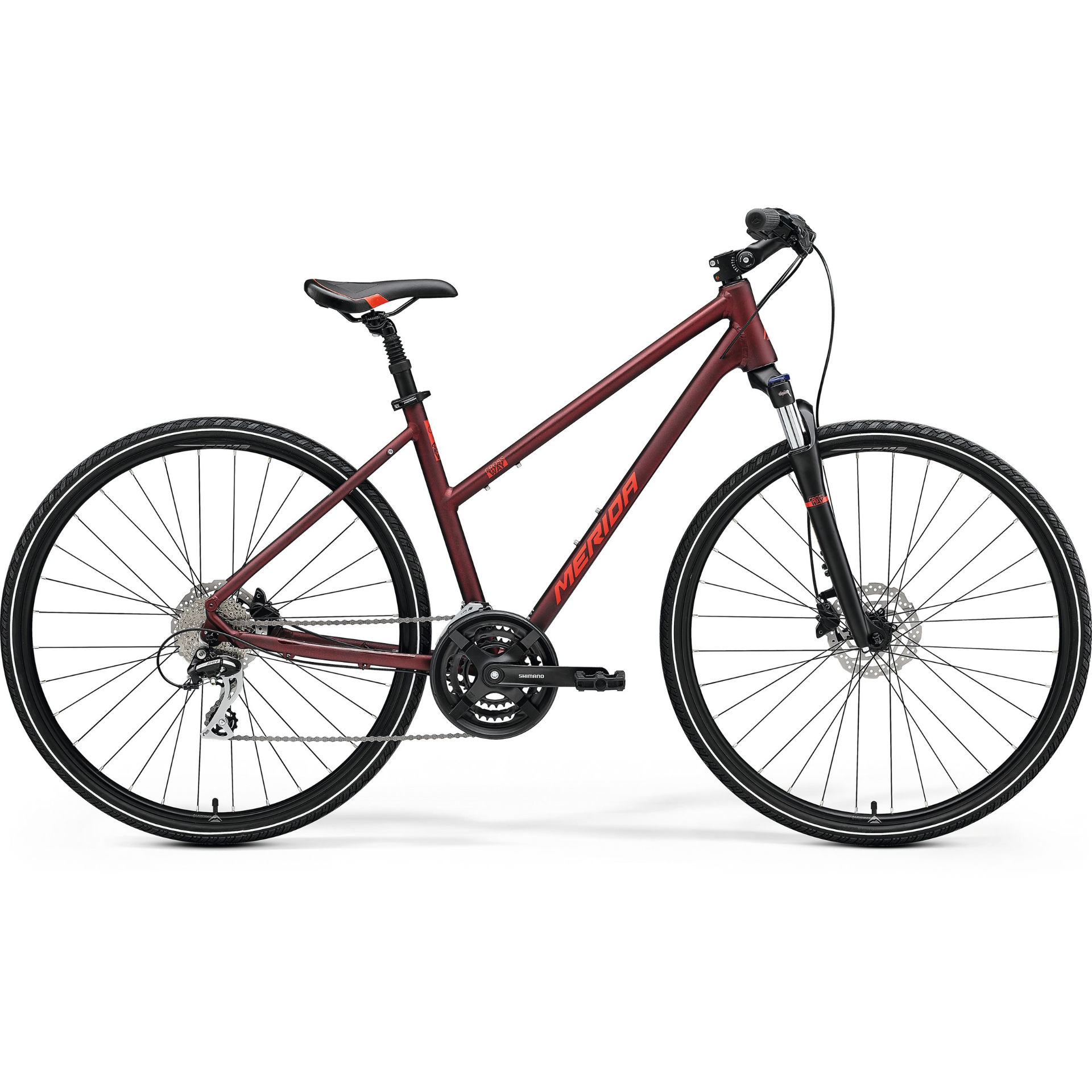 Merida Crossway 20-D Hybrid Bike Burgundy Red/Red