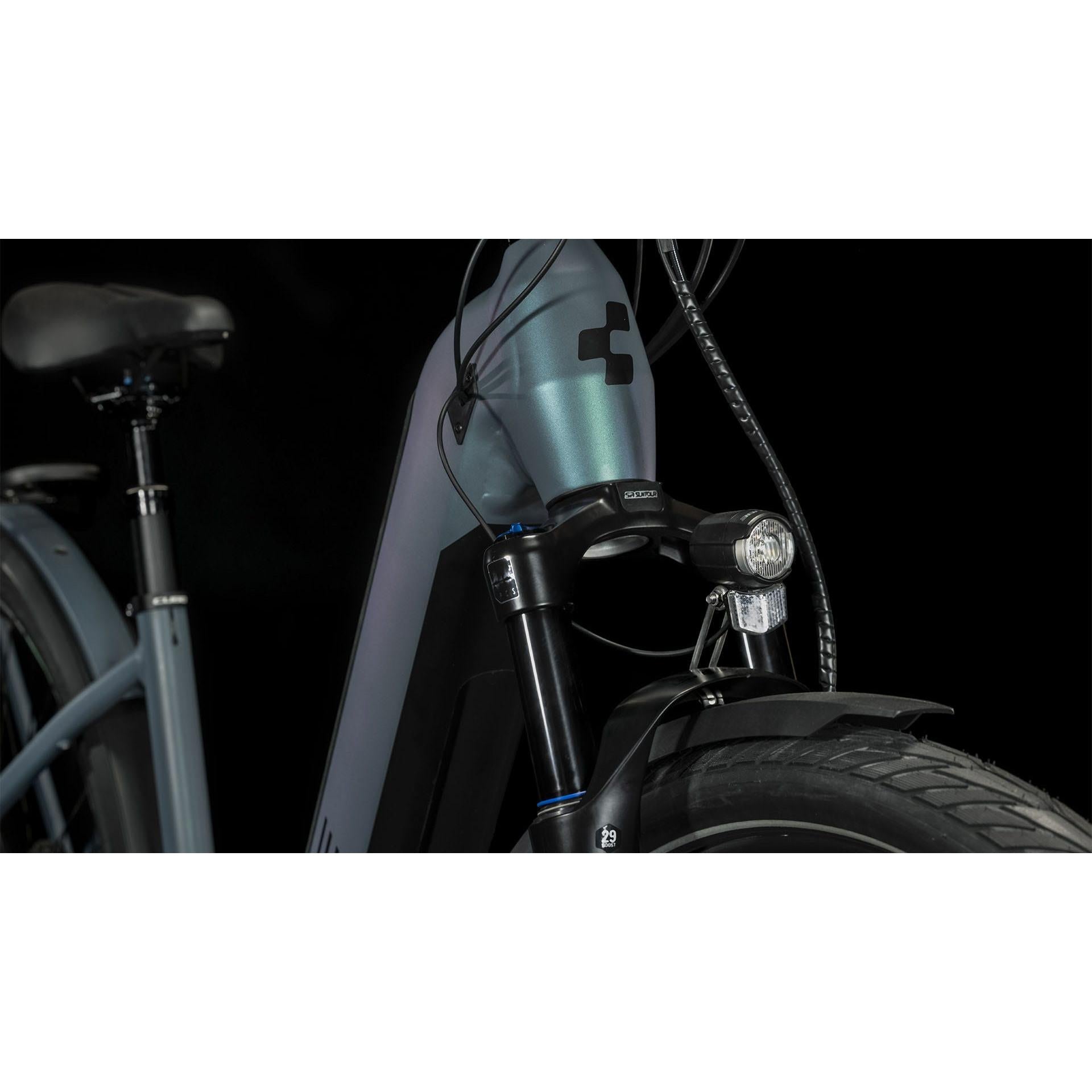 Cube Kathmandu Hybrid ABS 750 Easy Entry Electric Hybrid Bike Grey 'n' Blue