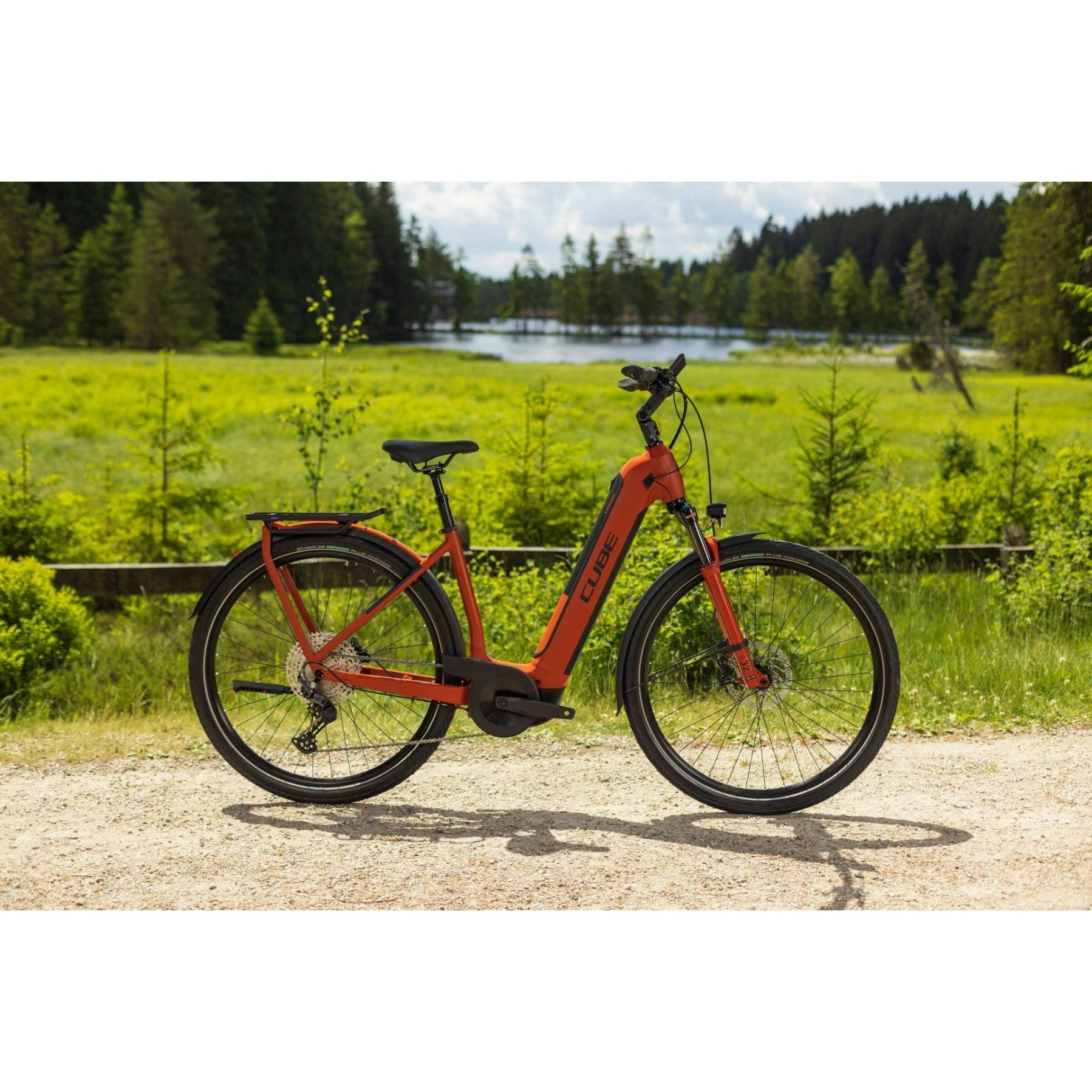 Cube Kathmandu Hybrid EXC 750 Easy Entry Electric Hybrid Bike Red n Black