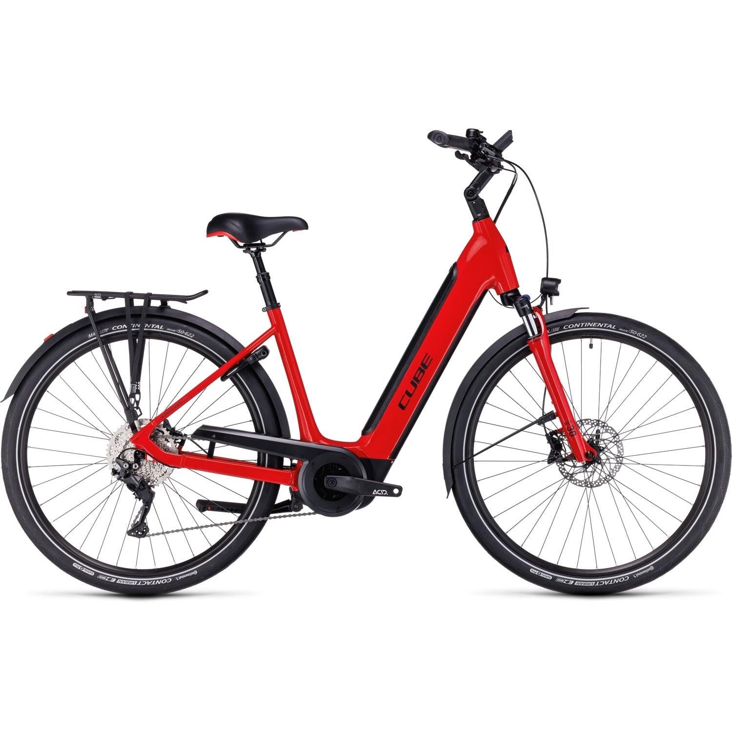 Cube Supreme Sport Hybrid Pro 500 Easy Entry Electric Hybrid Bike Red'n'Black