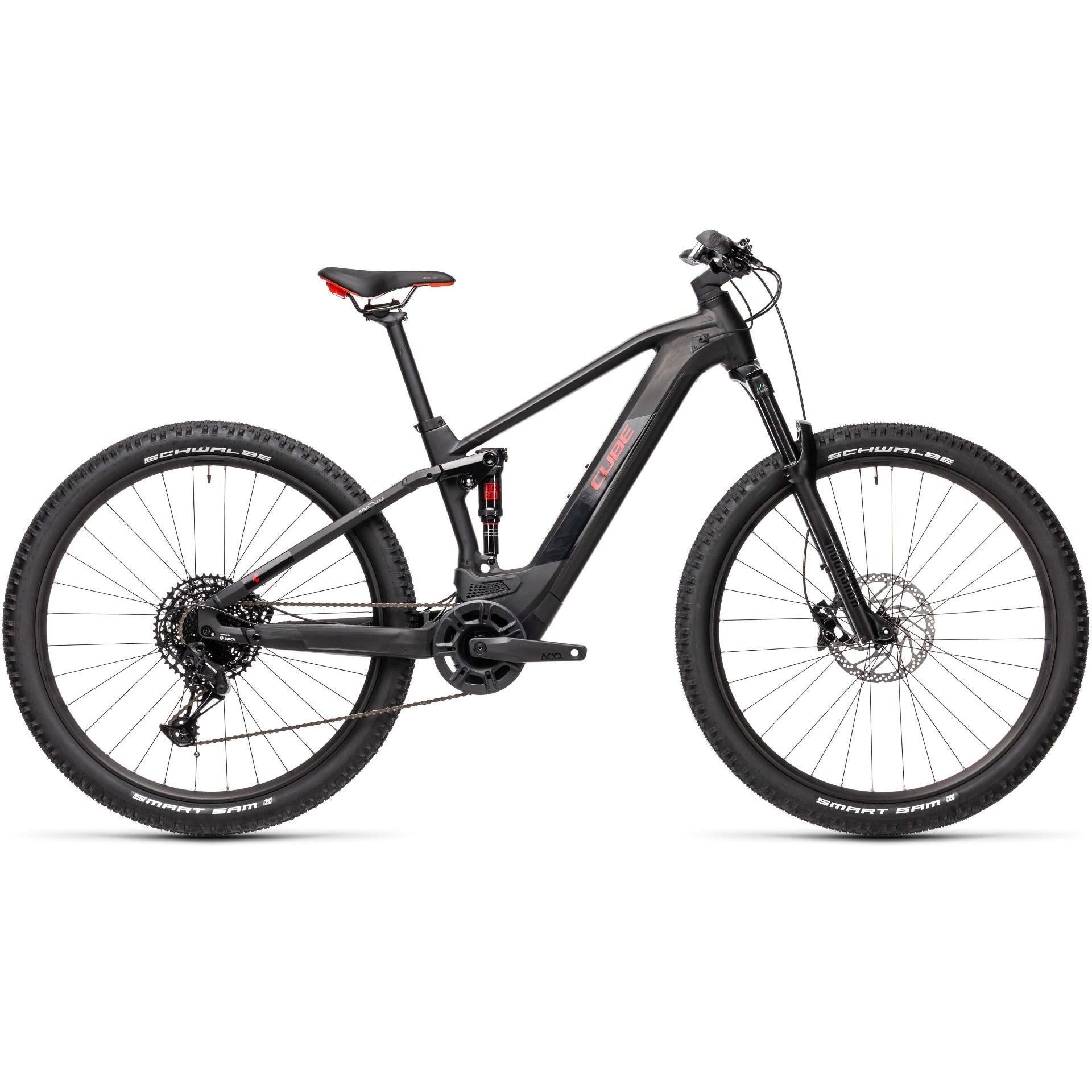 Cube Stereo Hybrid 120 Pro 500 Electric Mountain Bike Black/Red