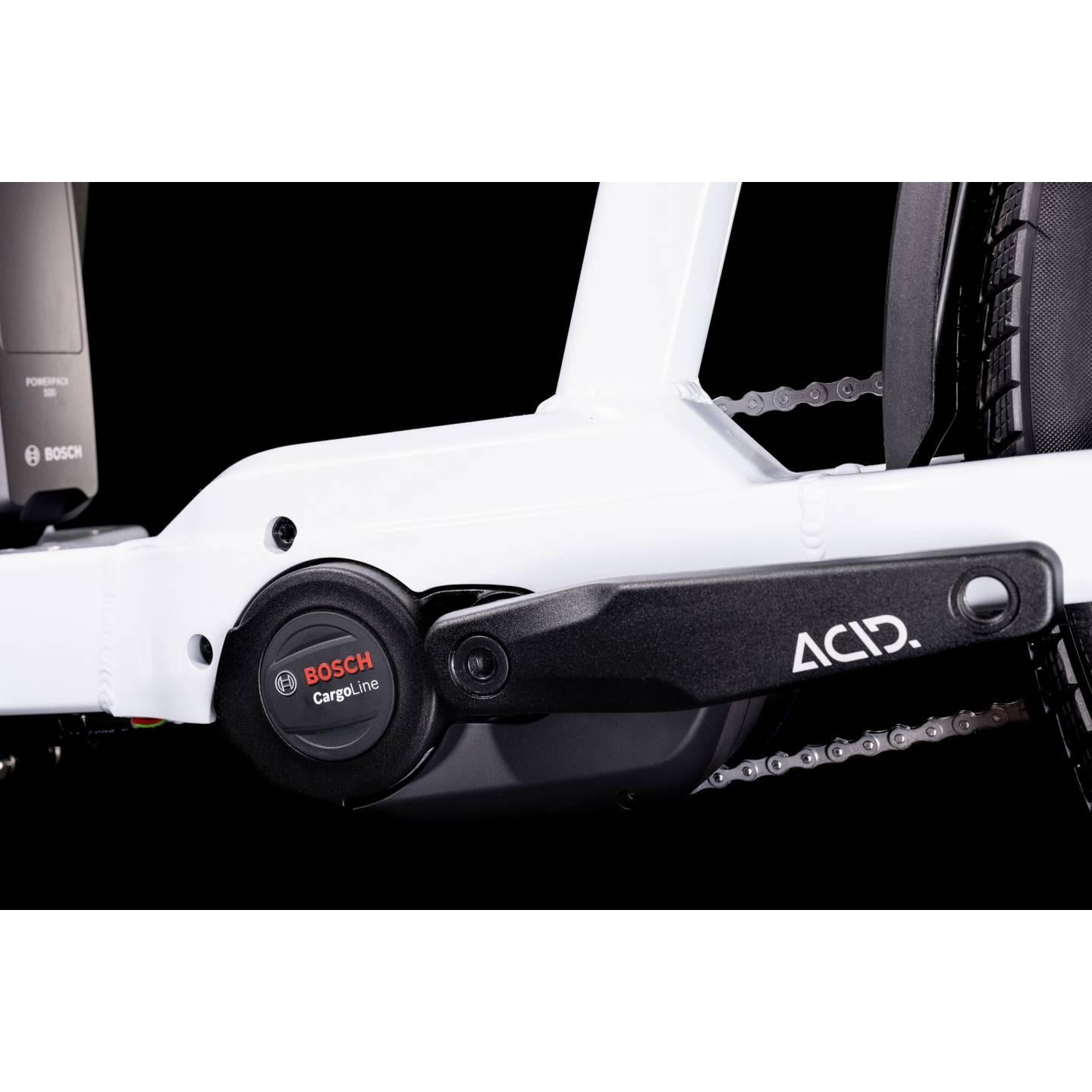 Cube Cargo Sport Hybrid 500 Electric Cargo Bike Flash White/Black