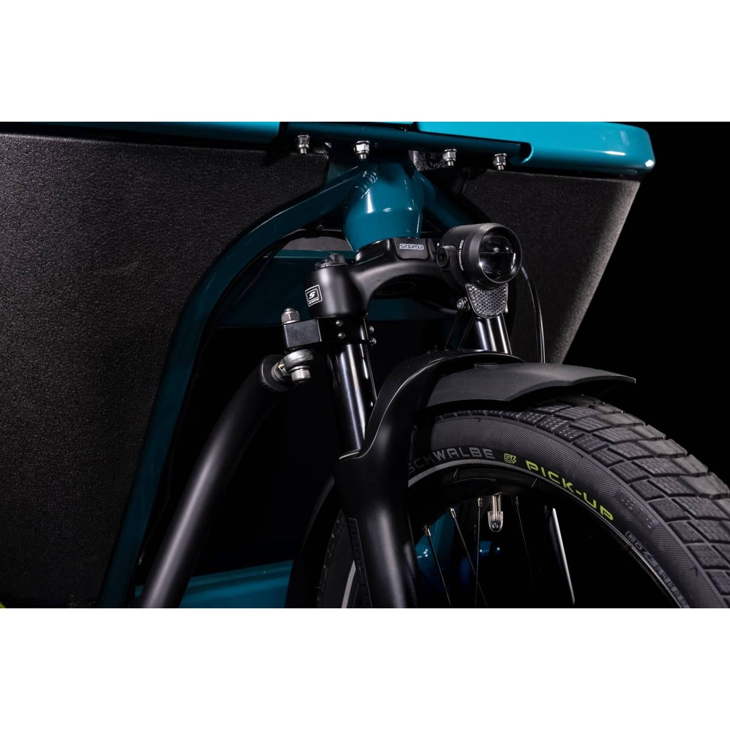 Cube Cargo Sport Hybrid 500 Electric Cargo Bike Blue'n'Lime