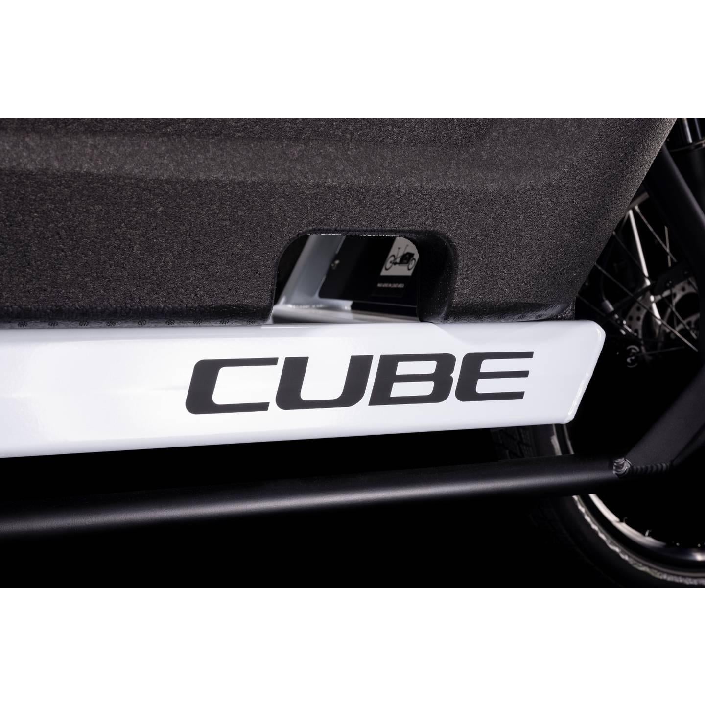Cube Cargo Sport Dual Hybrid 1000 Electric Cargo Bike Flash White/Black