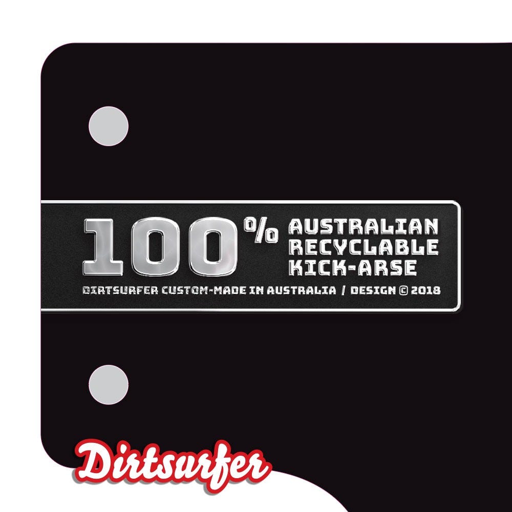Dirtsurfer MTB Front Mudguard Chrome Look Logo Black