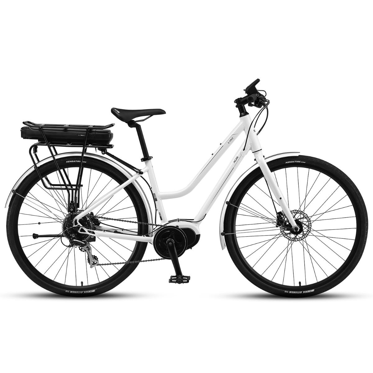 XDS E-Cruz Ladies Electric Cruiser Bike Polar White