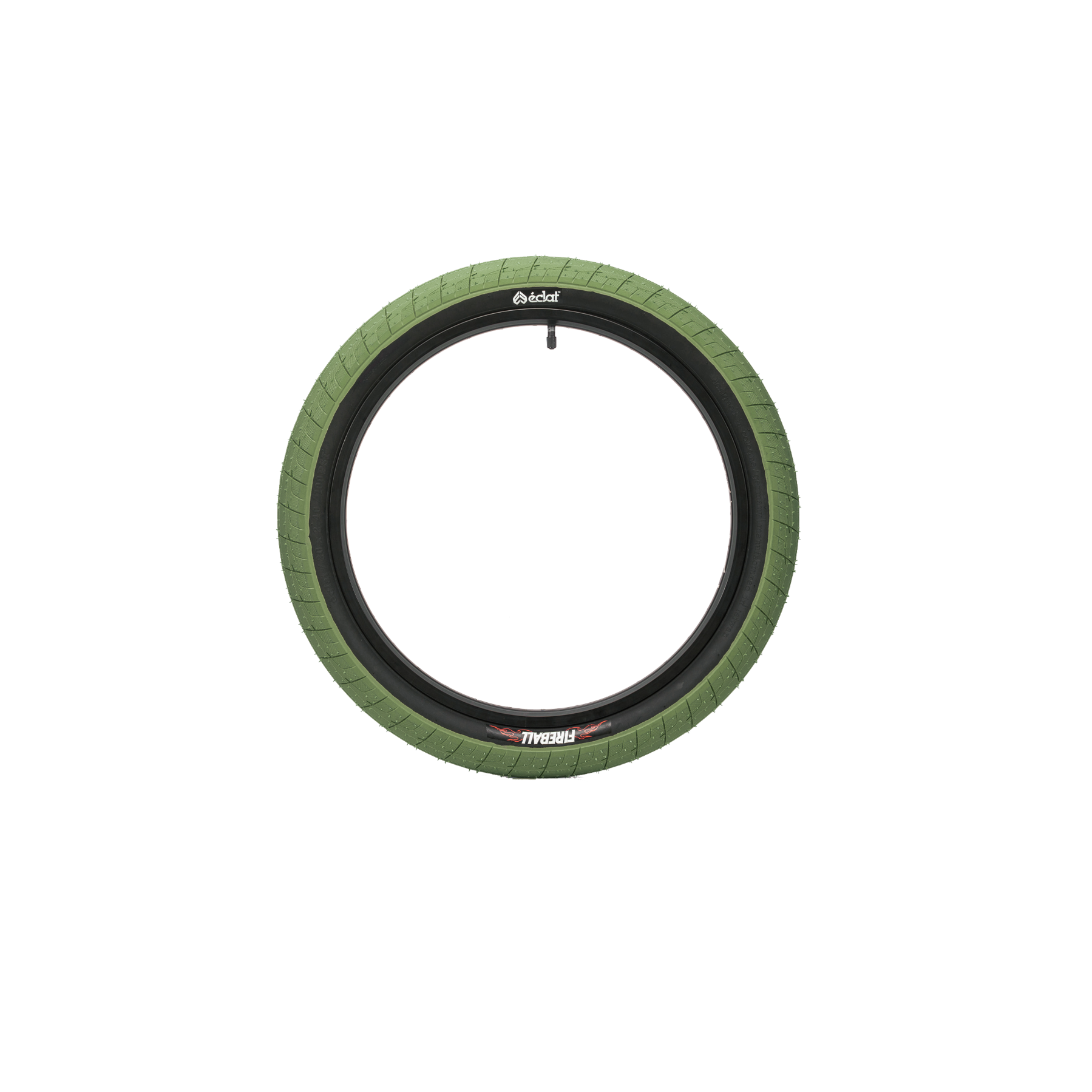 Eclat Fireball BMX Tyre 20 X 2.30'' Army Green/Black Wall