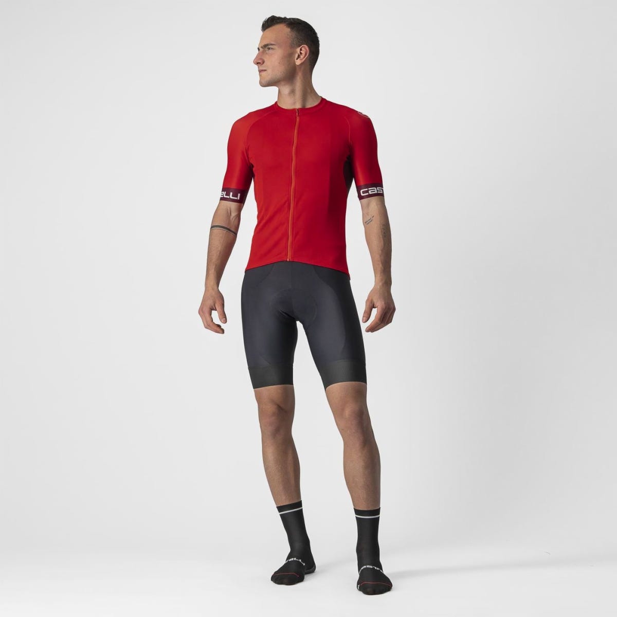 Castelli Entrata VI Jersey Light Bordeaux Red/Ivory