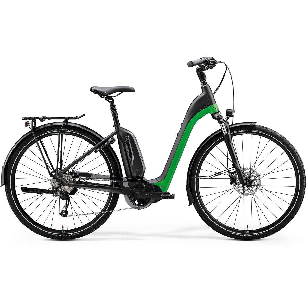 Merida eSpresso City 200 EQ Electric Hybrid Bike Matt Black/Green Glossy/Dark Silver