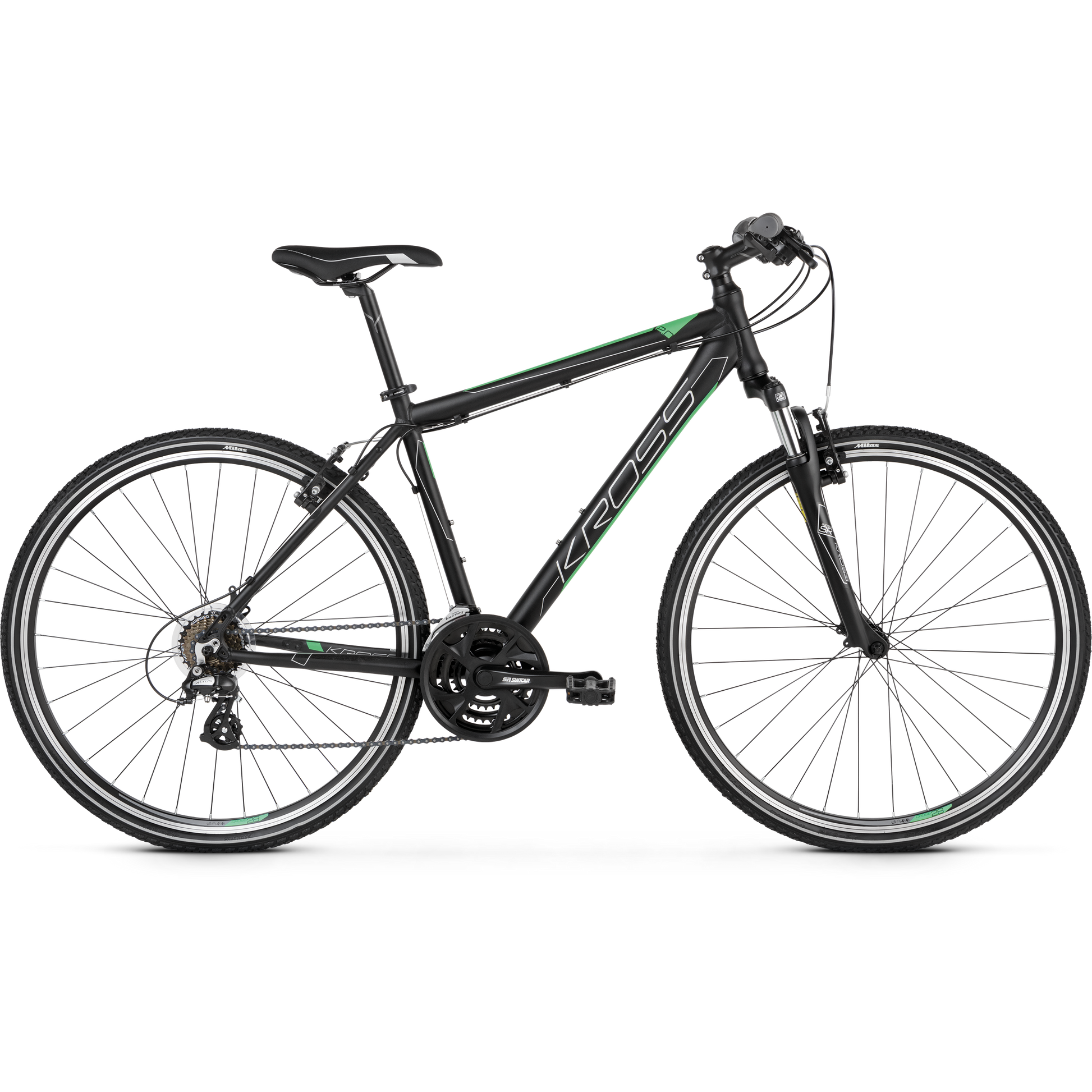 Kross Evado 2.0 700c Hybrid Bike Black/Green