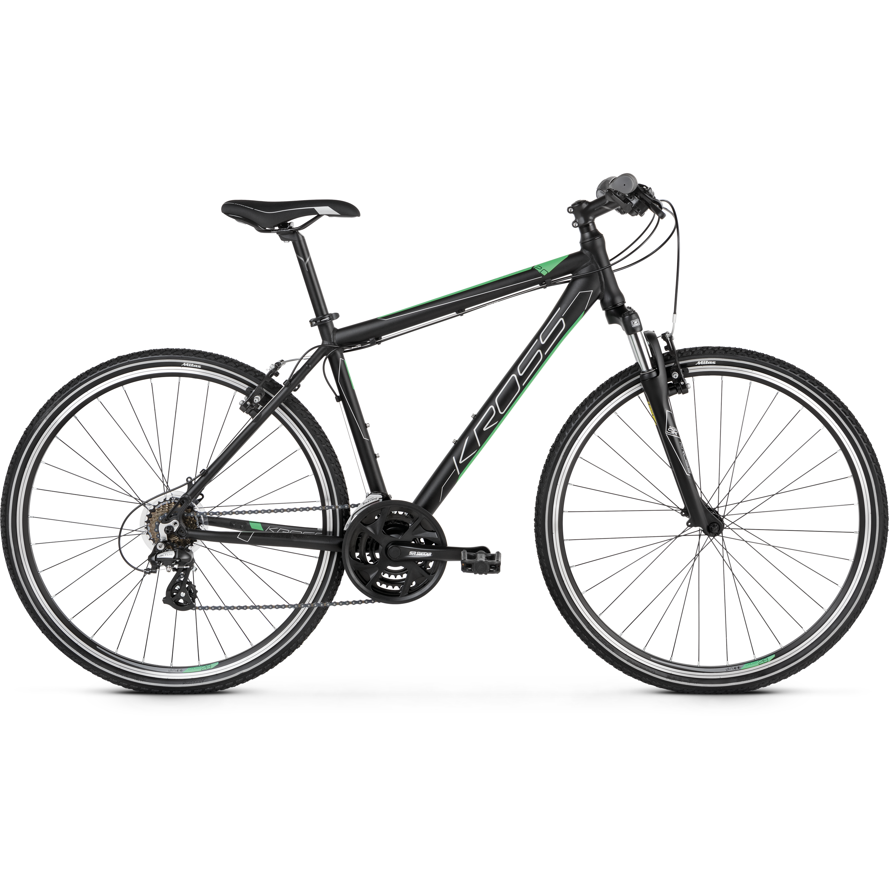 Kross Evado 2.0 700c Hybrid Bike Black/Green