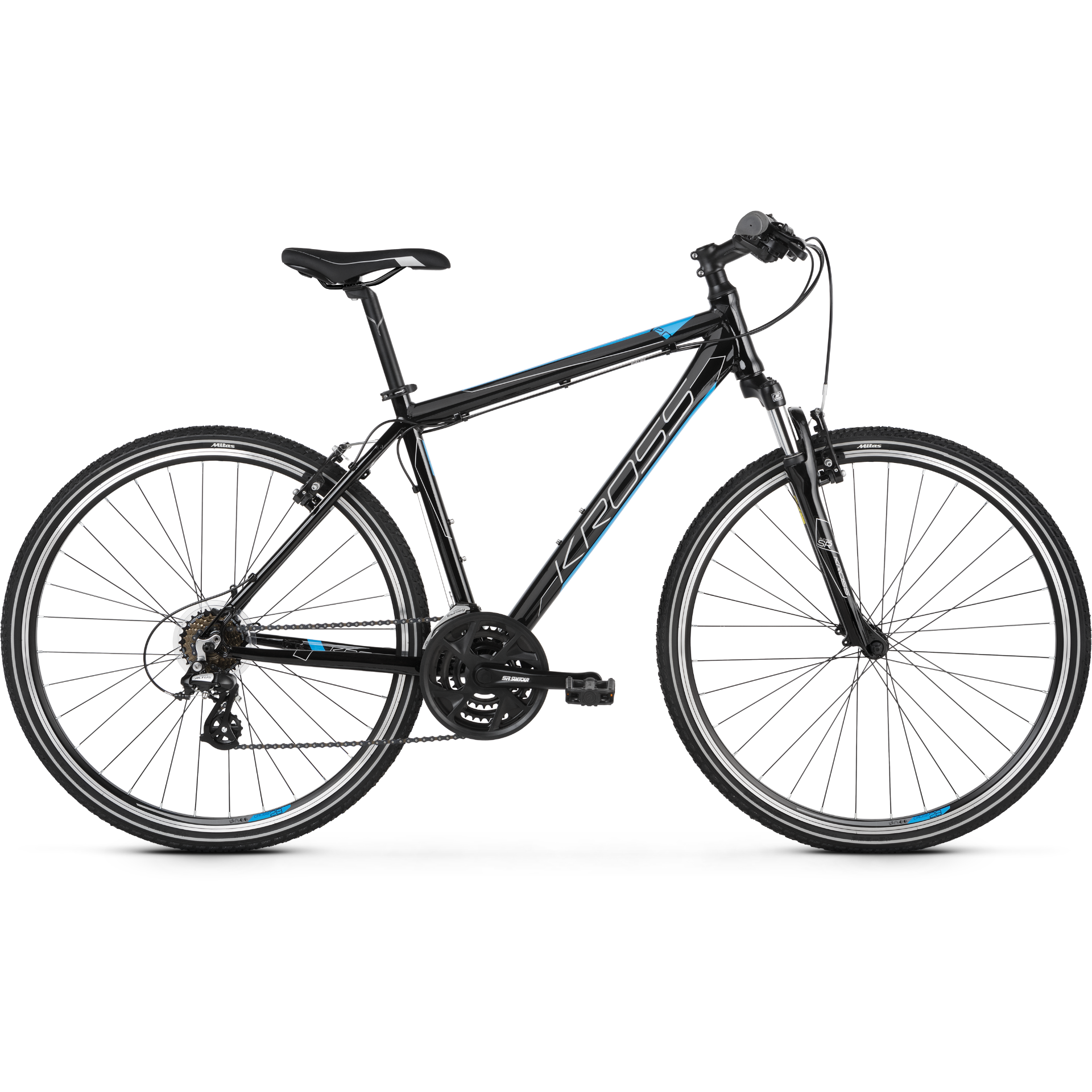 Kross Evado 2.0 700c Hybrid Bike Black/Blue (2020)