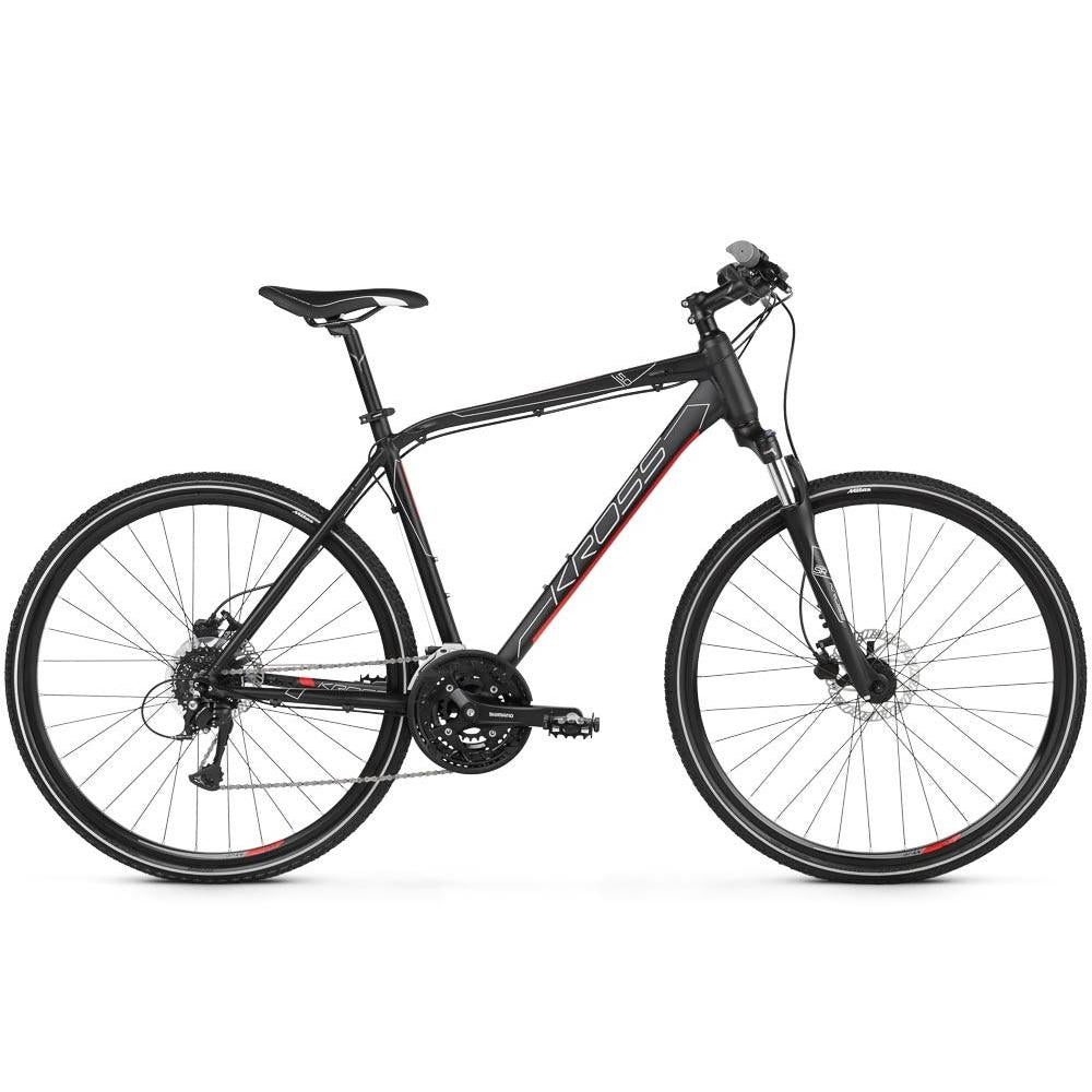 Kross Evado 5.0 700c Hybrid Bike Silver/Red Medium (2019)