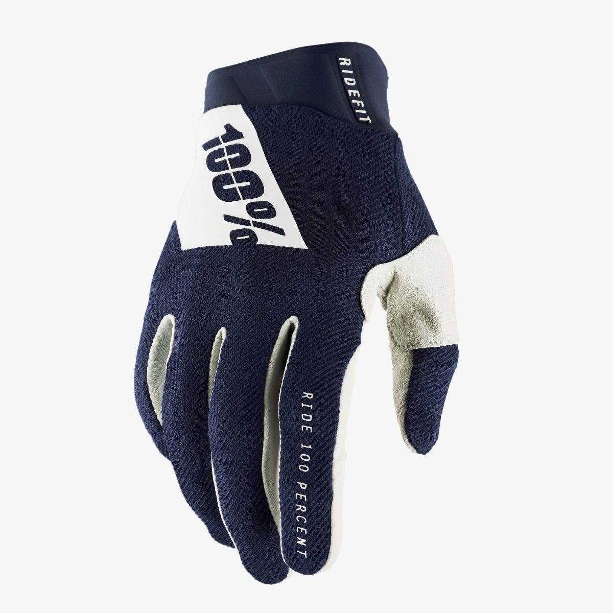100% Ridefit Full Finger Gloves Navy/White