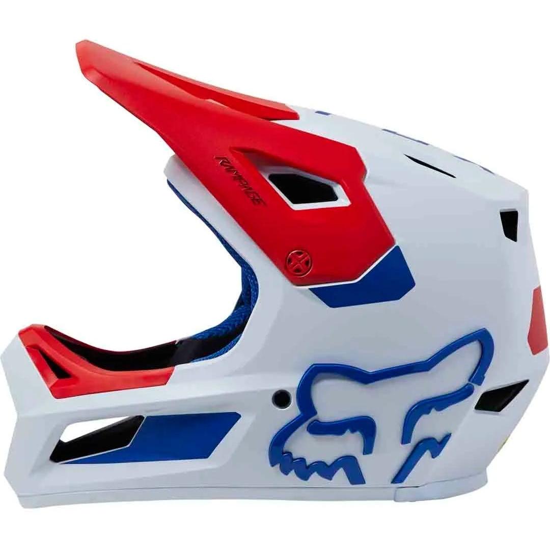 FOX Rampage Fullface MIPS Helmet Ceshyn White/Red/Blue 2023
