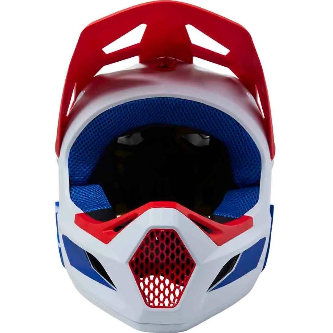 FOX Rampage Fullface MIPS Helmet Ceshyn White/Red/Blue 2023
