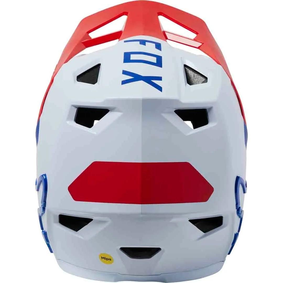 FOX Rampage Fullface MIPS Helmet Ceshyn White/Red/Blue 2023