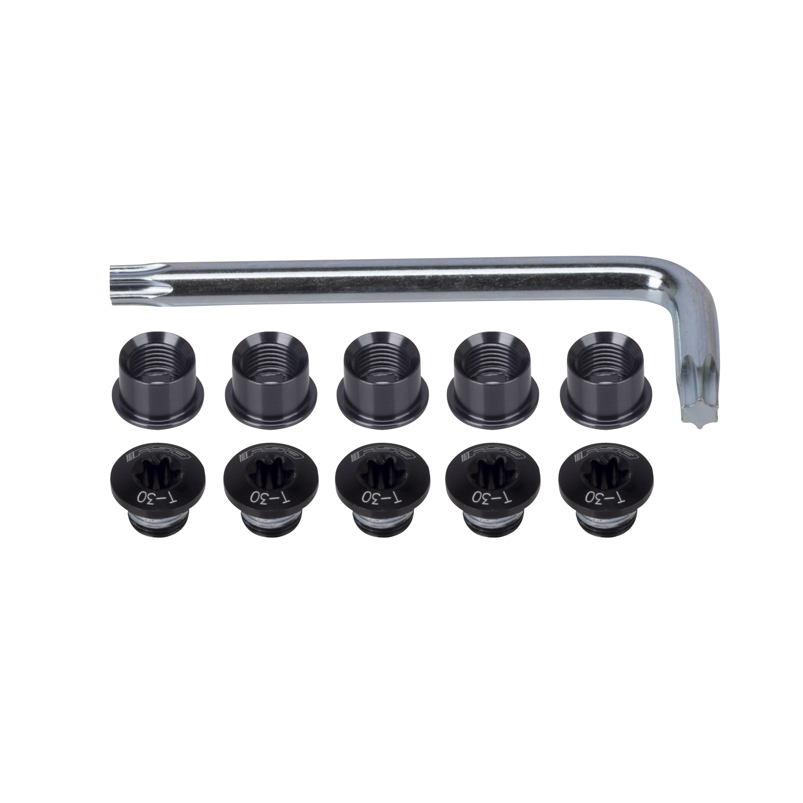 FSA CK-800AE Chainring Bolt Kit with T30 Torx Wrench Black (10 Pieces)