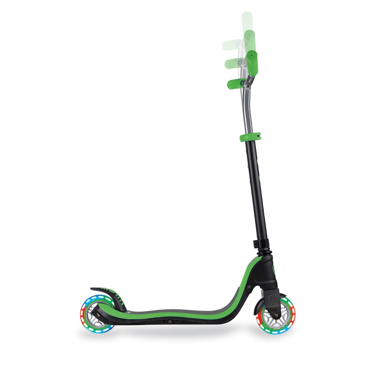 Globber Flow 125 Lights Kids Scooter Black/Neon Green
