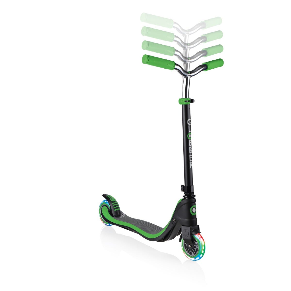 Globber Flow 125 Lights Kids Scooter Black/Neon Green